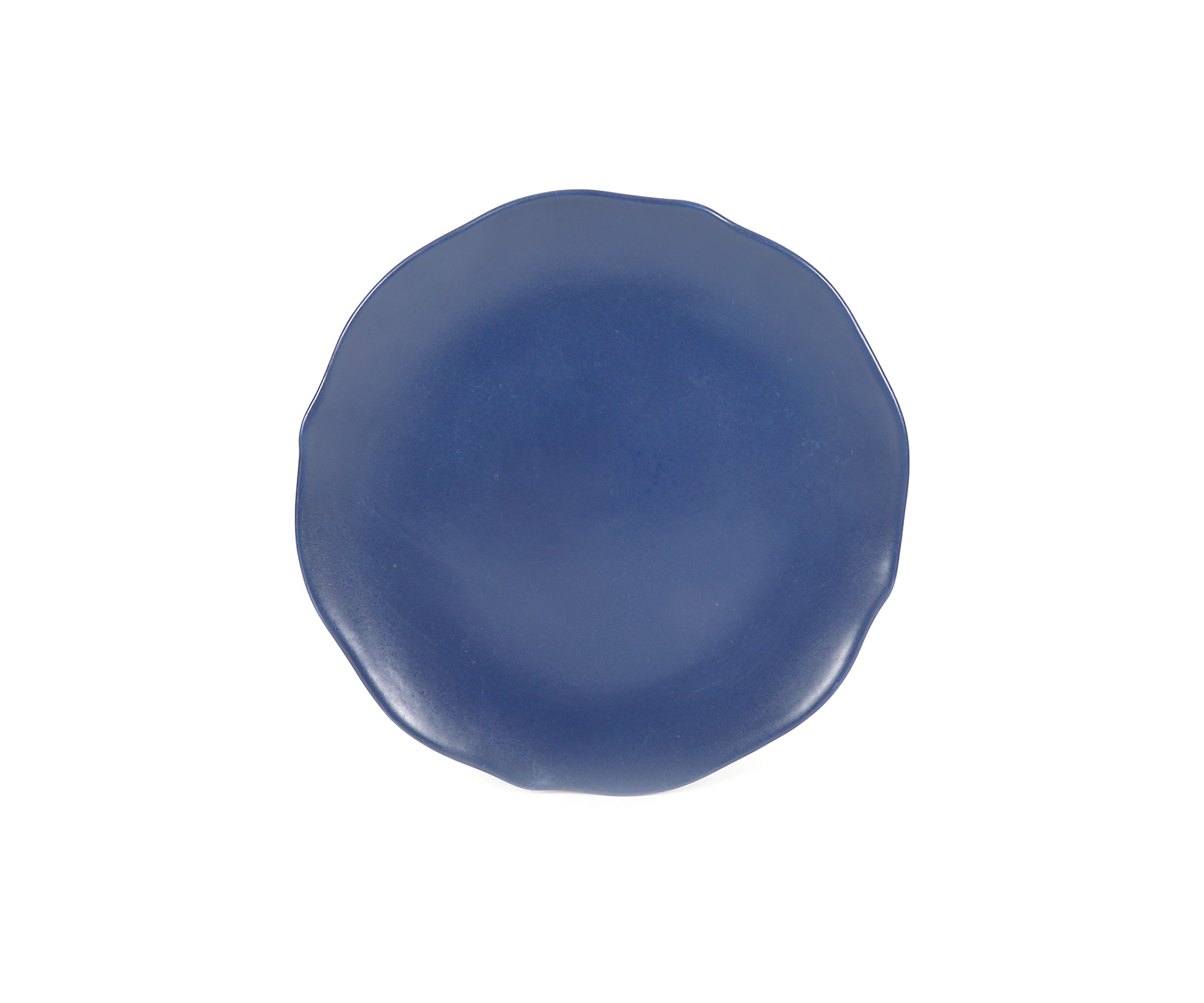 Le Sable 10.75 Scalloped Stoneware Dinner Plate in Marine