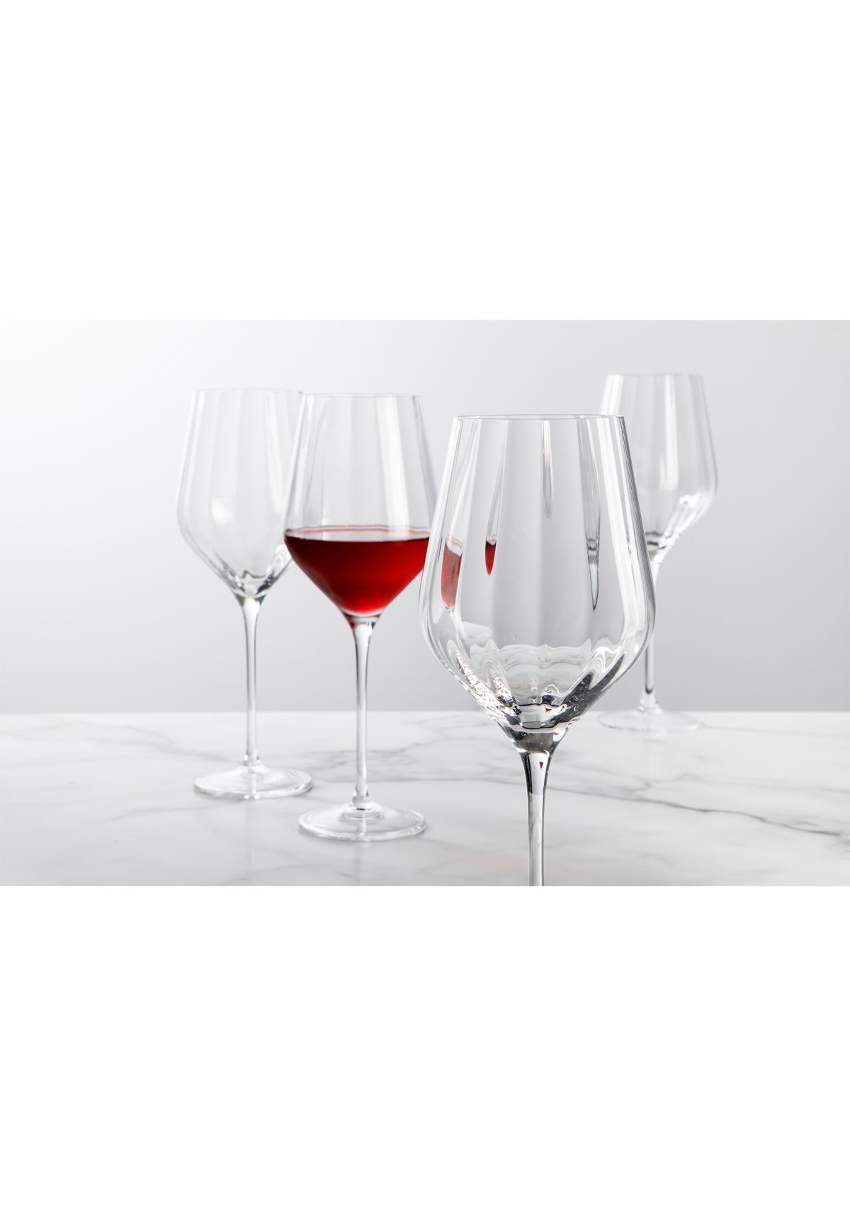 Optic Glassware Set of 4 Wine Glasses