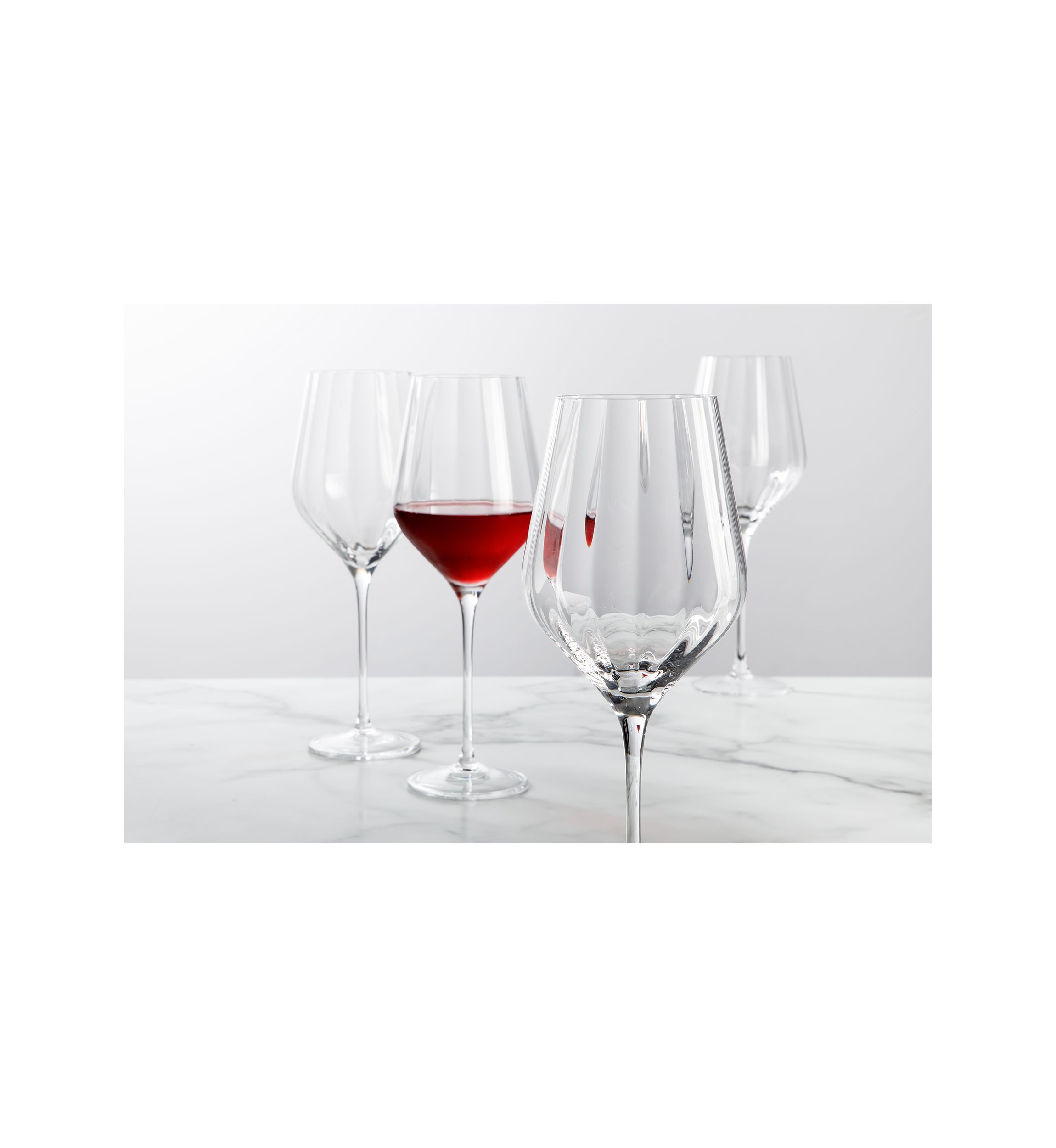 Optic Glassware Set of 4 Wine Glasses