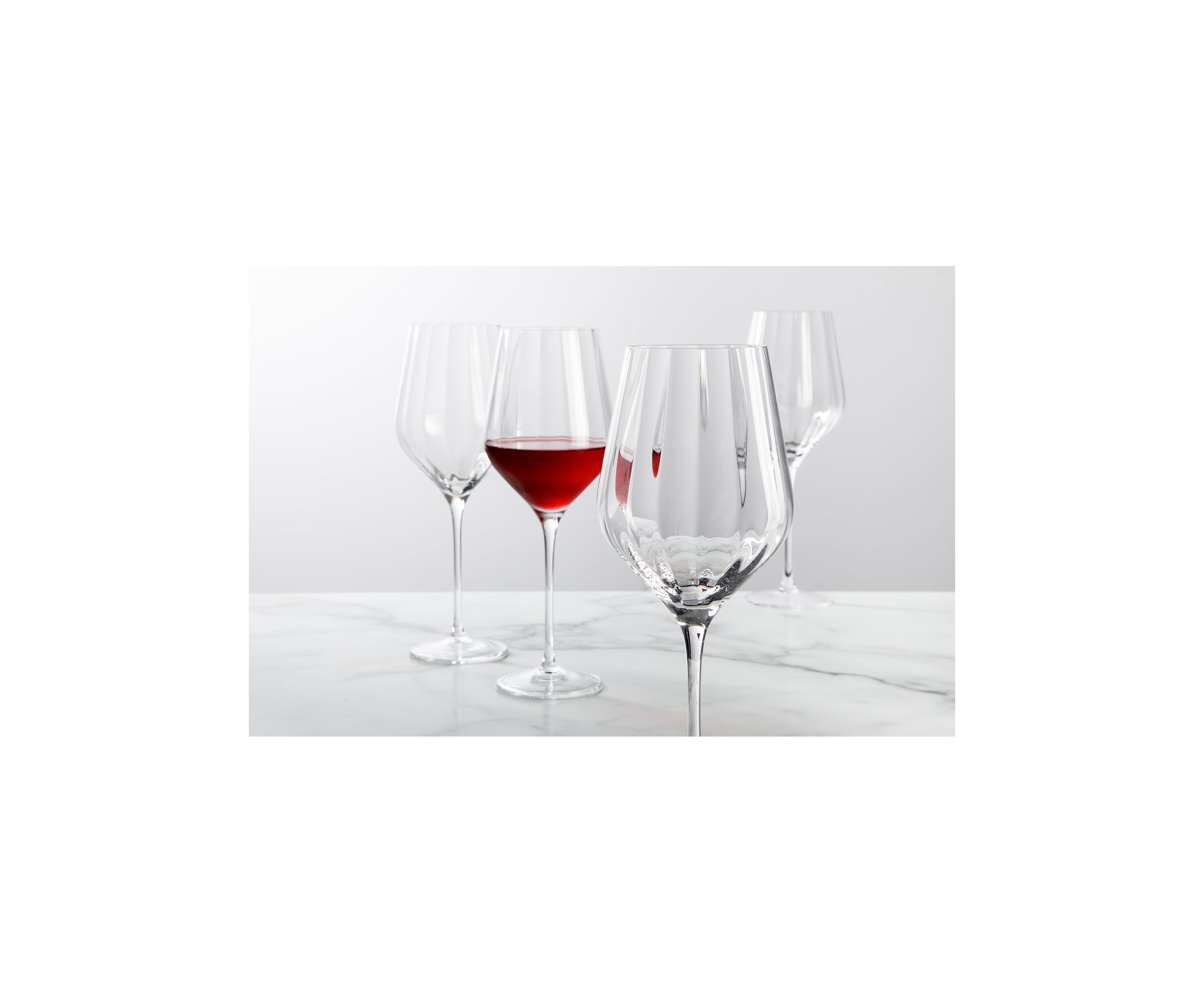 Optic Glassware Set of 4 Wine Glasses