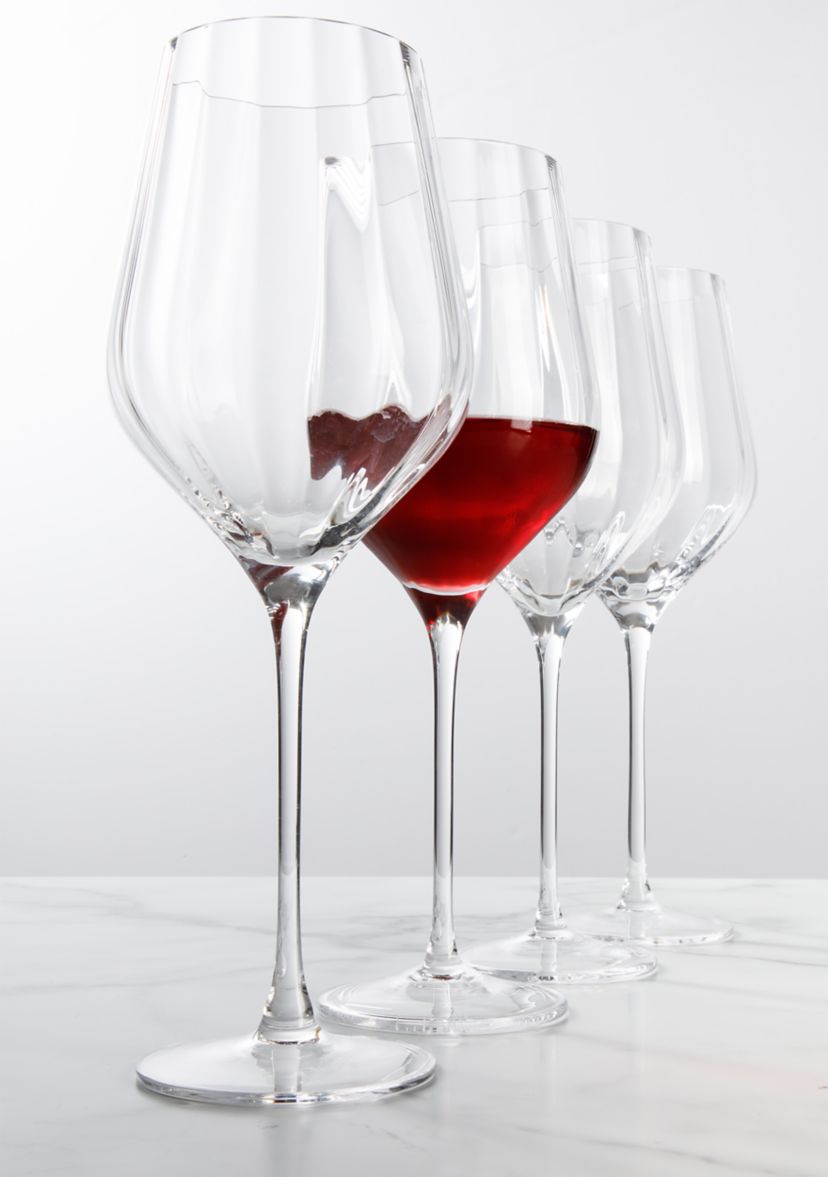 Optic Glassware Set of 4 Wine Glasses