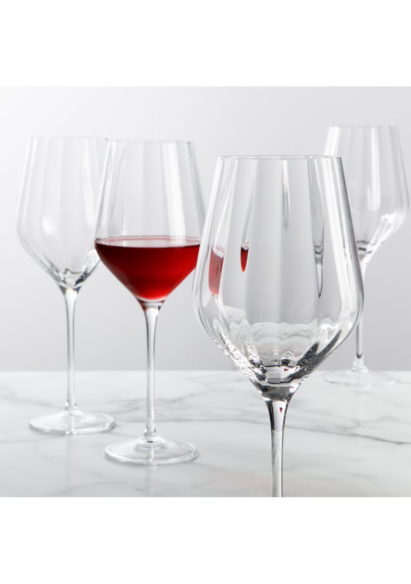 Optic Glassware Set of 4 Wine Glasses