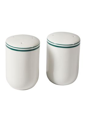 Sur La Table White and Green Salt & Pepper Set, Salt & Pepper Shaker Set