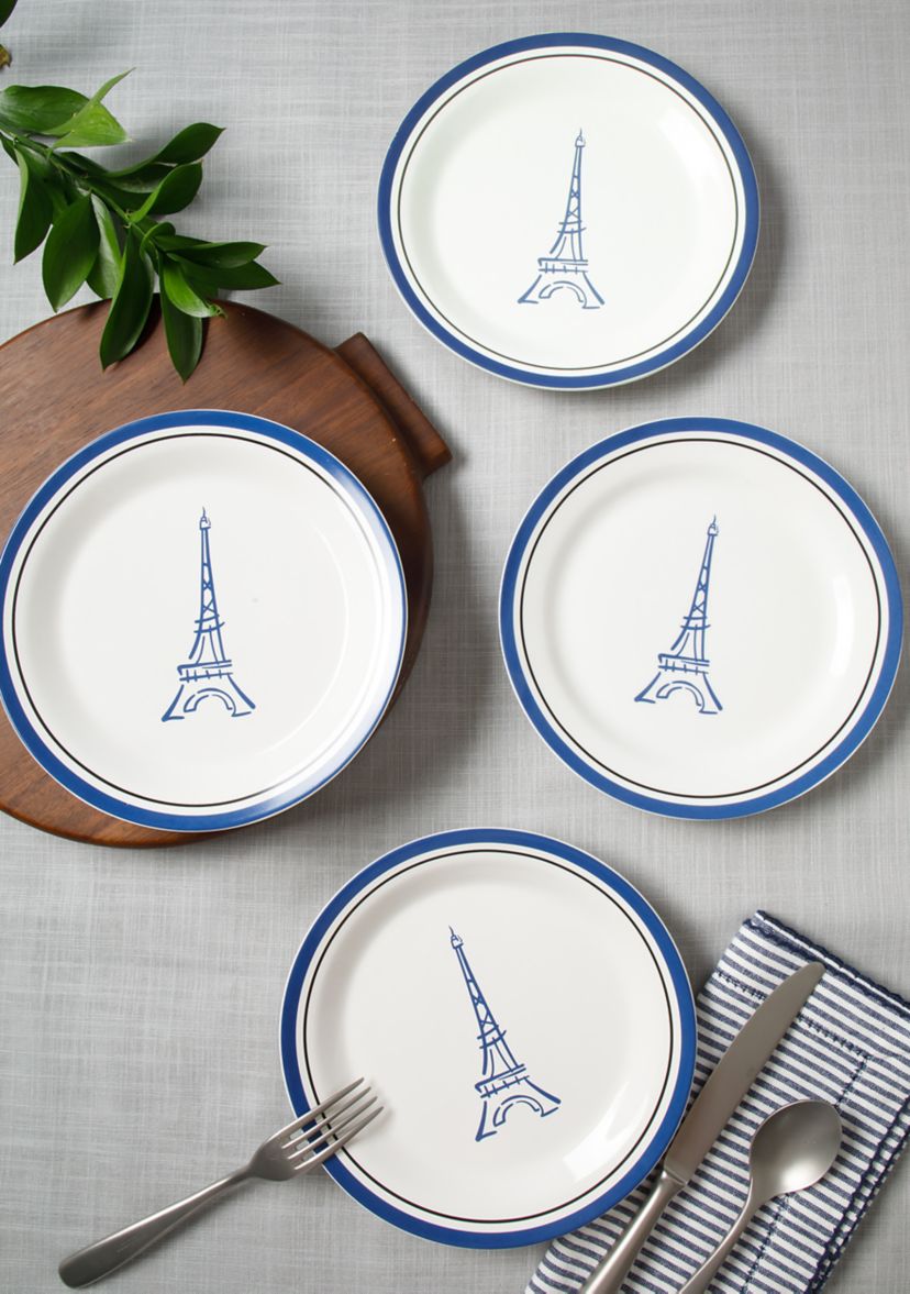 Set of 4 Eiffel Tower Plates