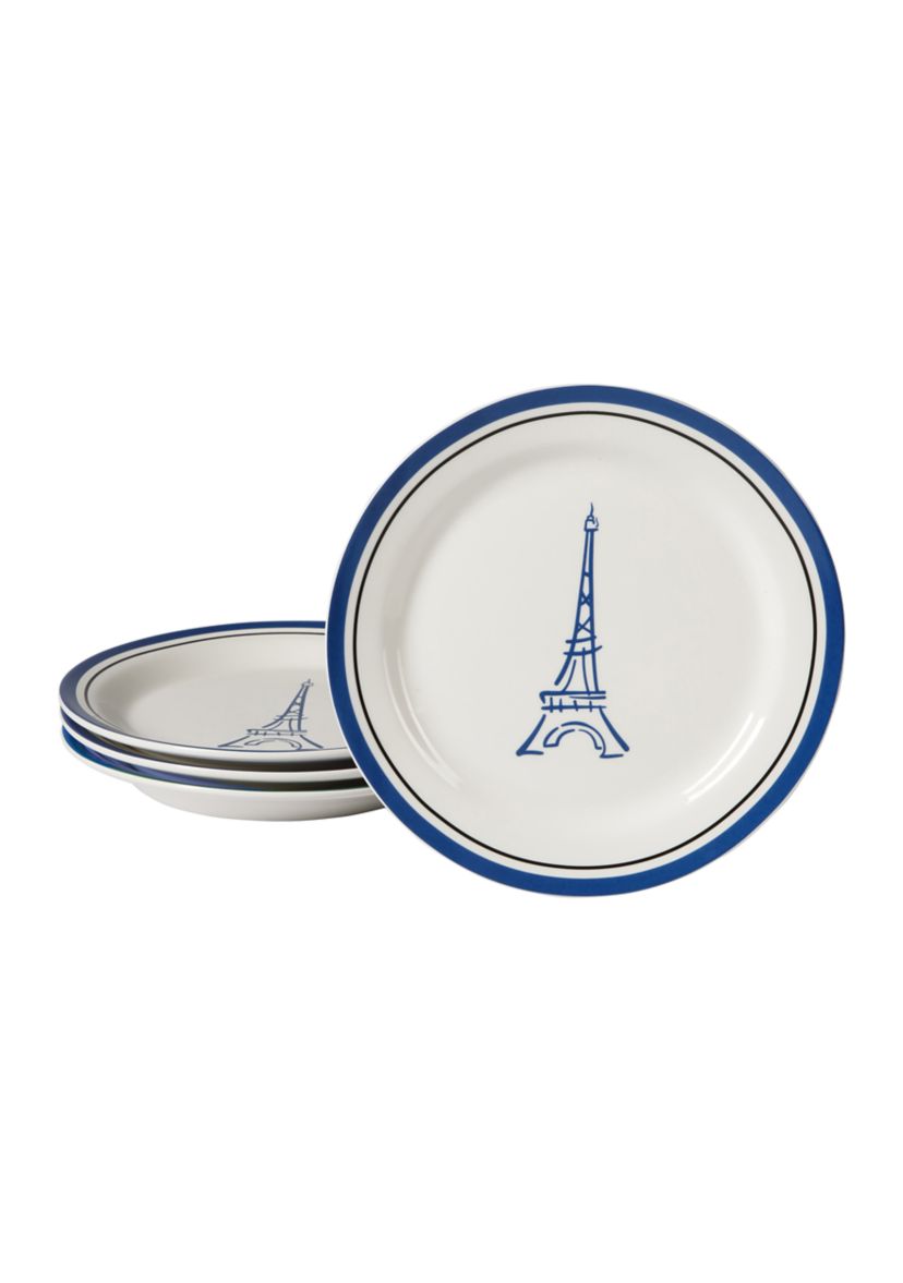 Set of 4 Eiffel Tower Plates