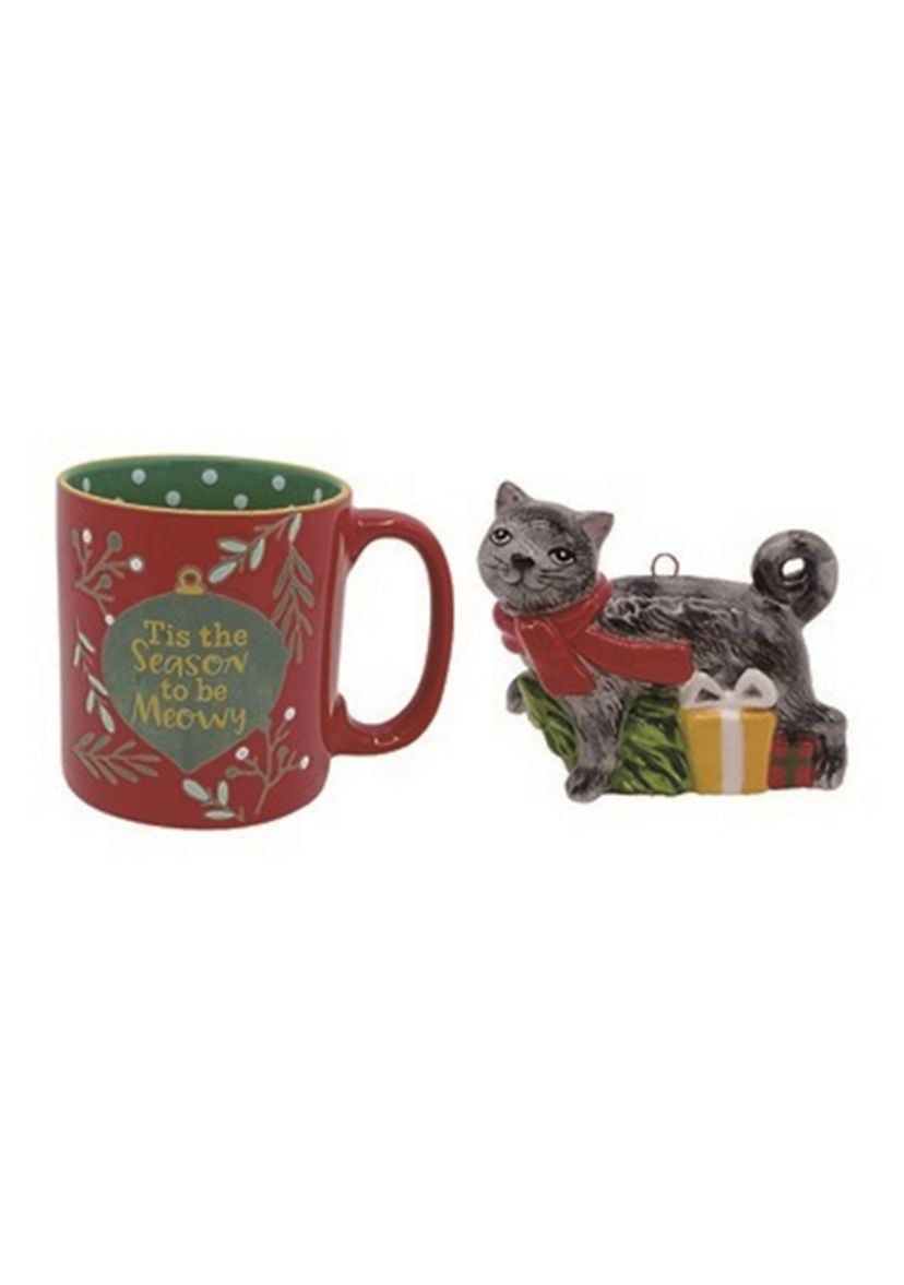 Meowy Christmas Mug and Ornament Gift Set