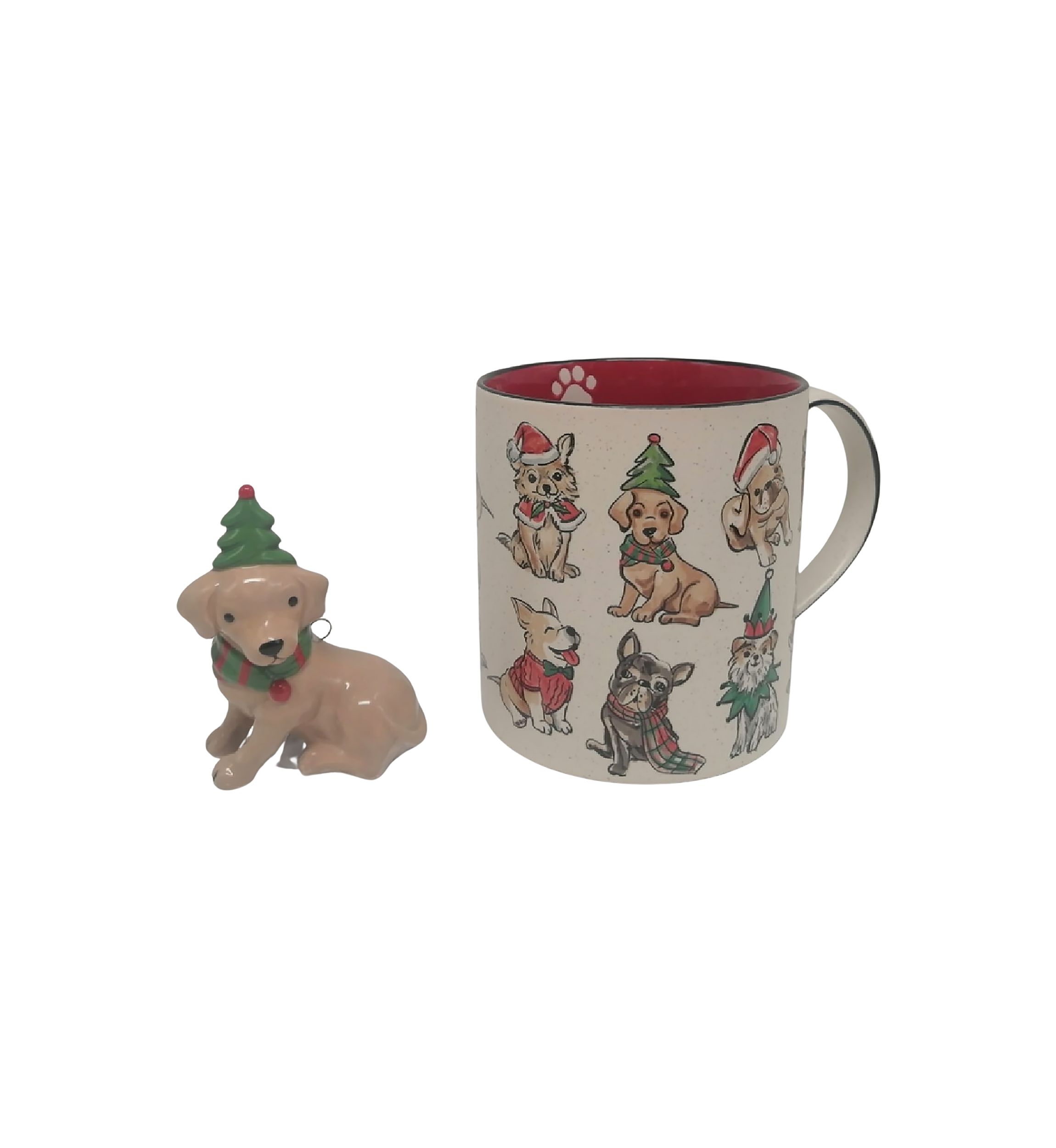 Christmas Dog Mug and Ornament Set