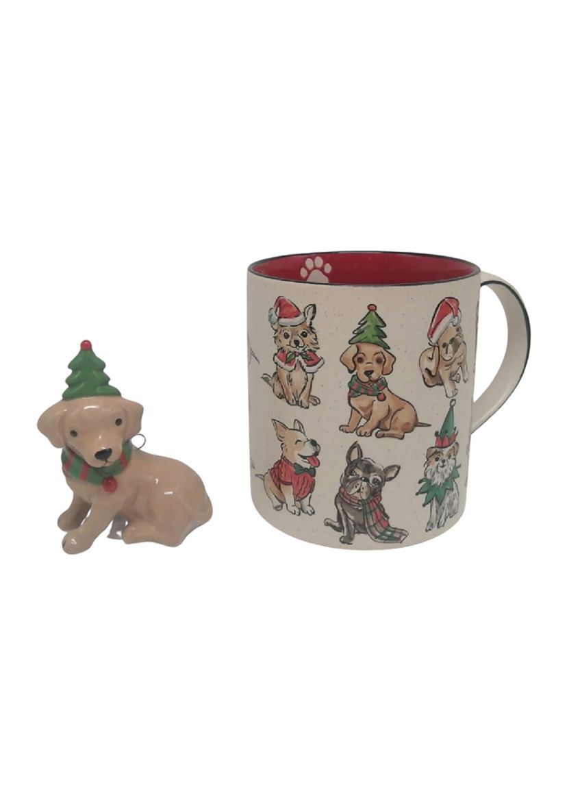 Christmas Dog Mug and Ornament Set