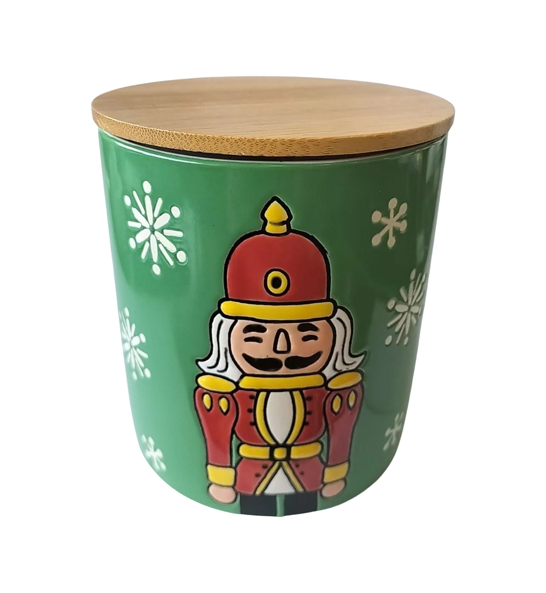 Nutcracker Lidded Stoneware Candle