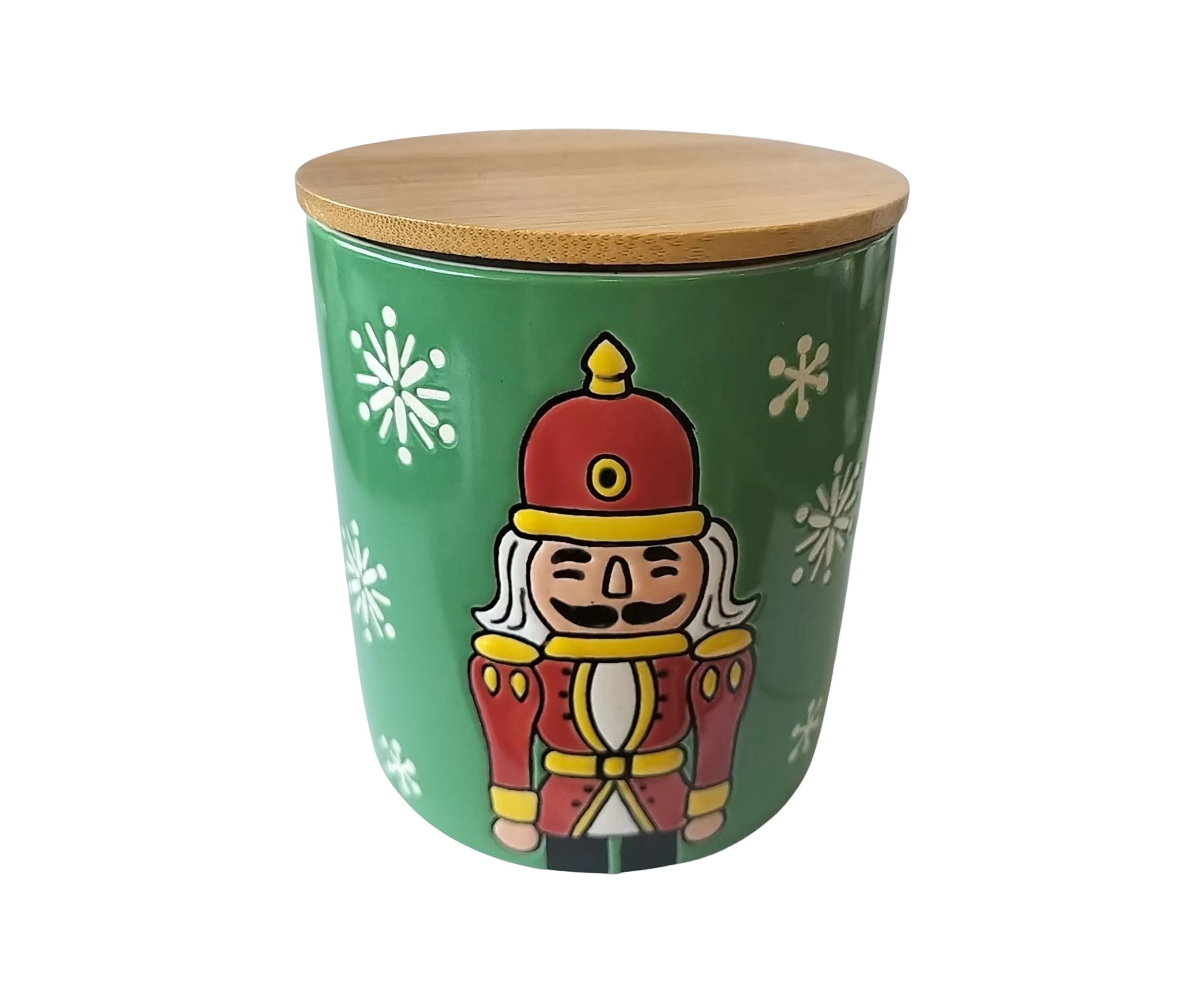 Nutcracker Lidded Stoneware Candle