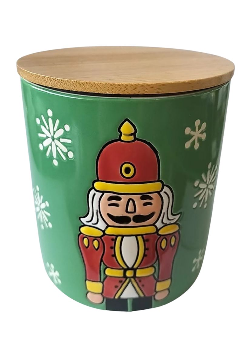 Nutcracker Lidded Stoneware Candle