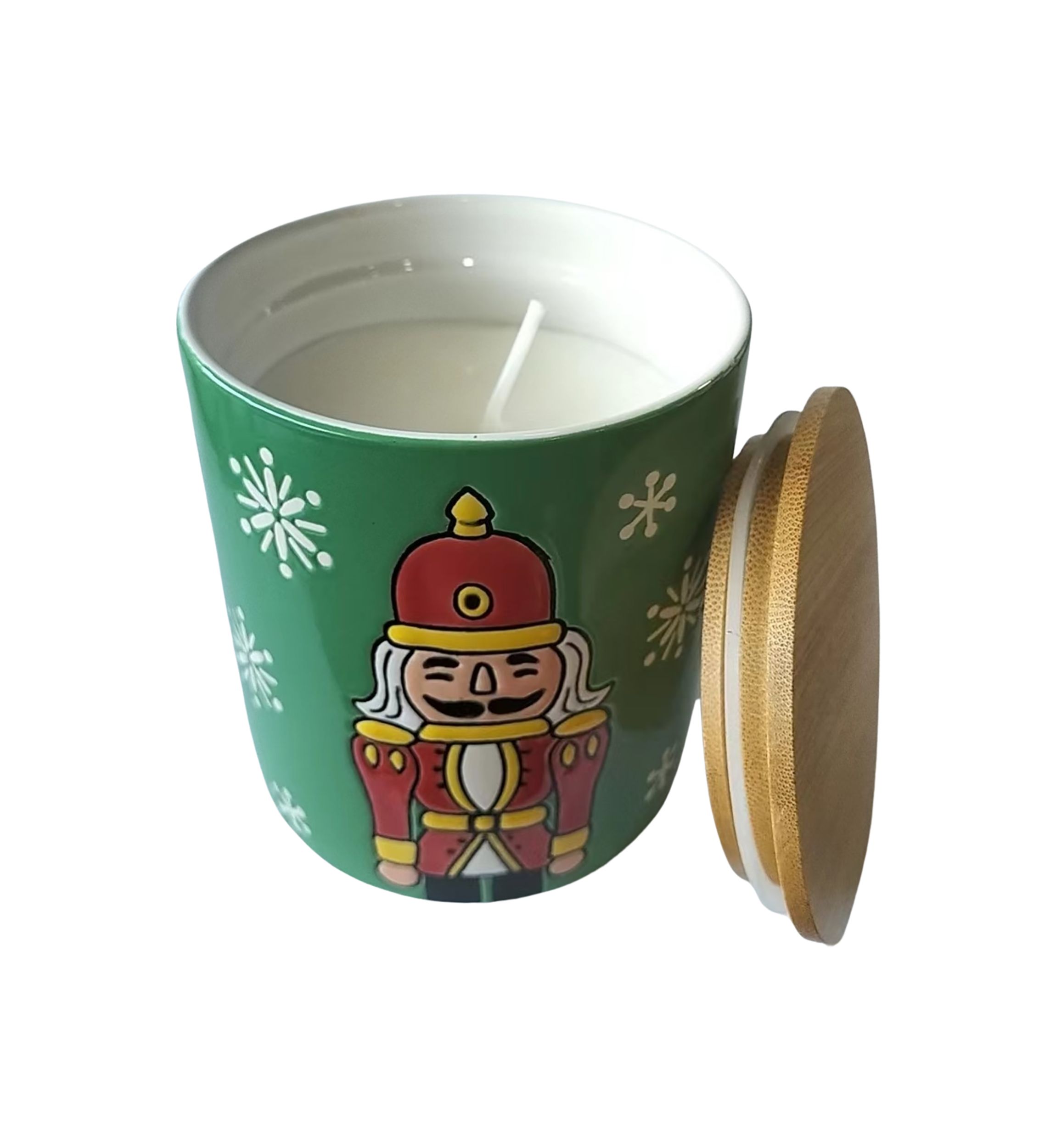 Nutcracker Lidded Stoneware Candle