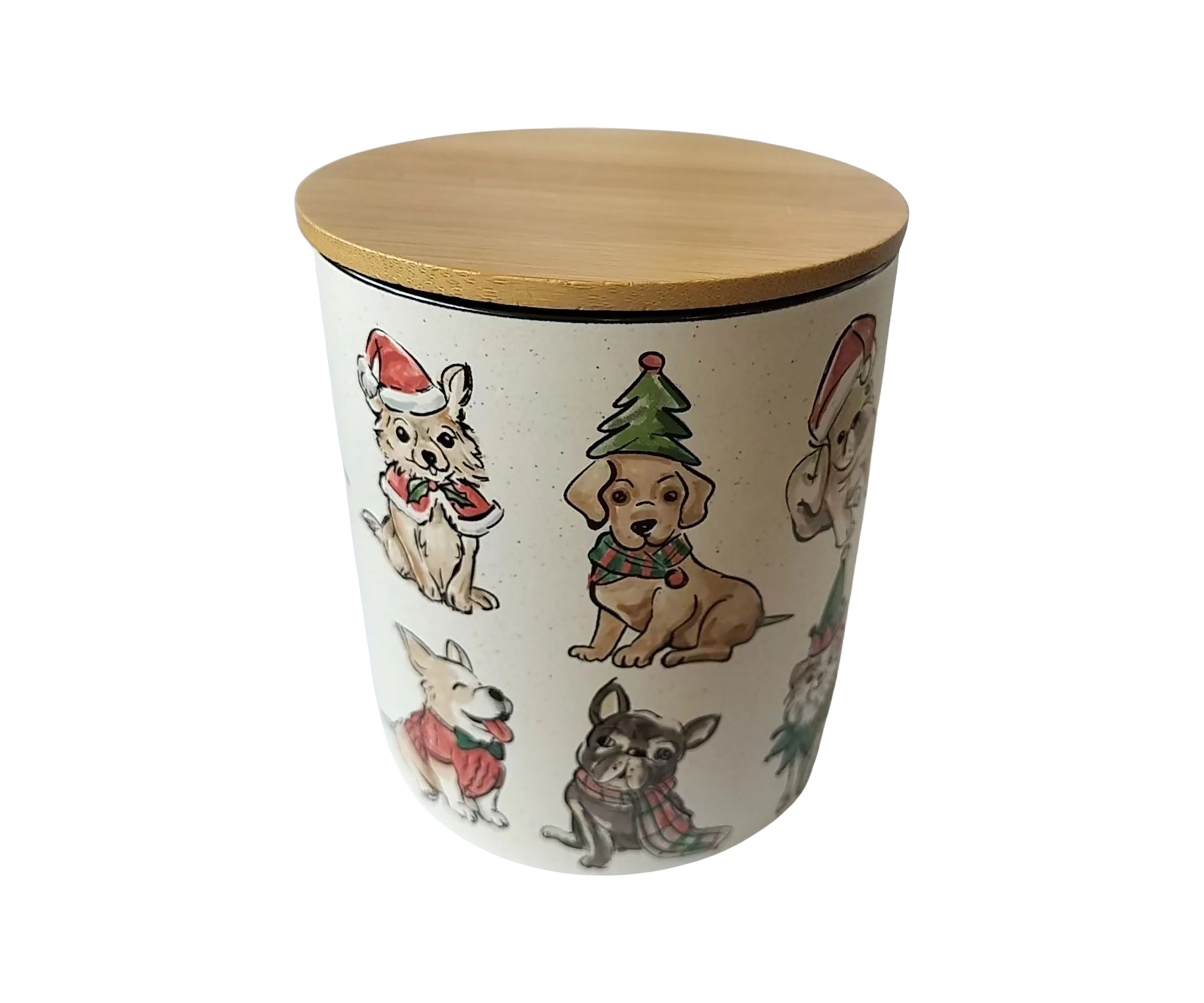 Crimson Holiday Lidded Stoneware Candle 