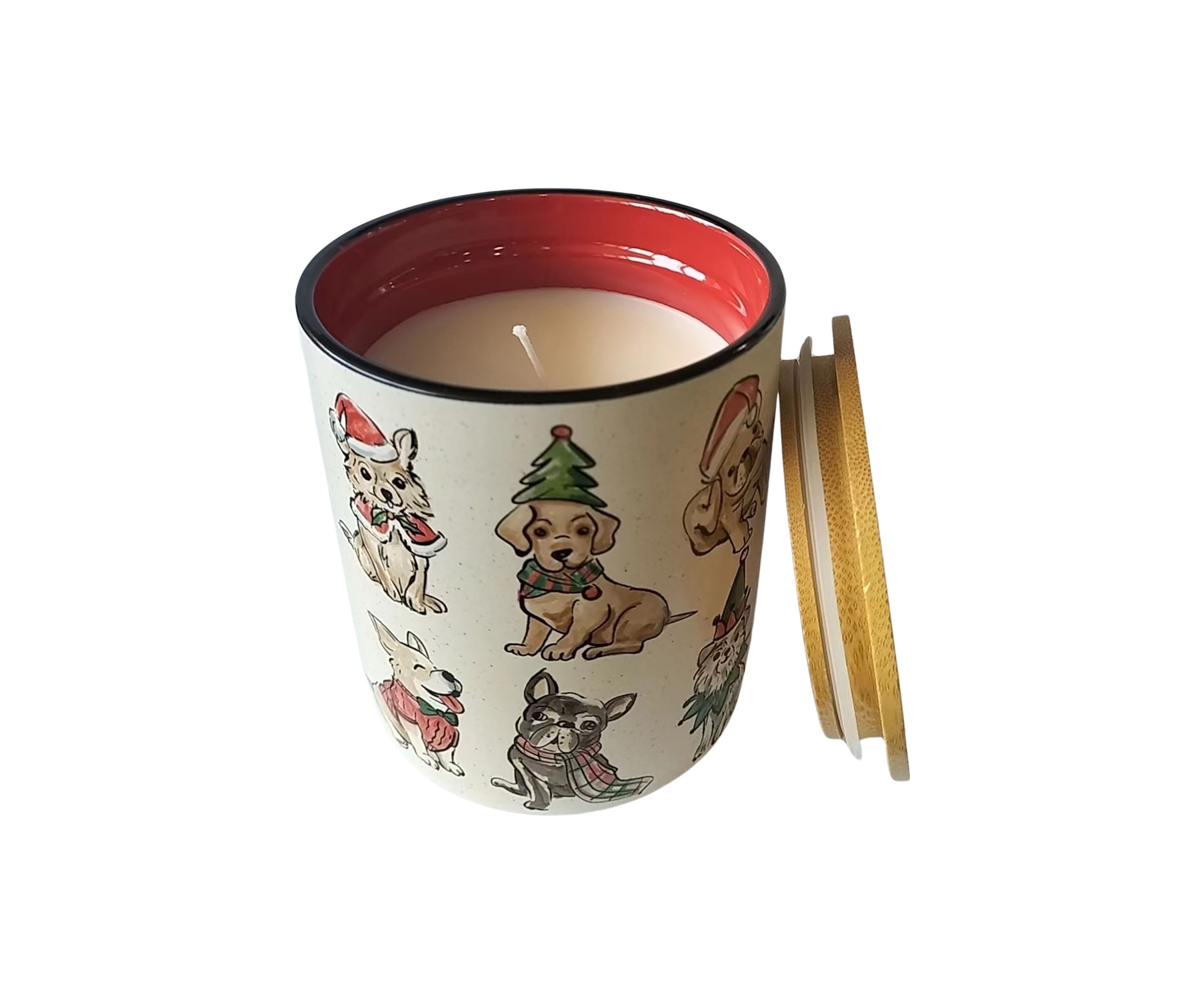 Crimson Holiday Lidded Stoneware Candle 
