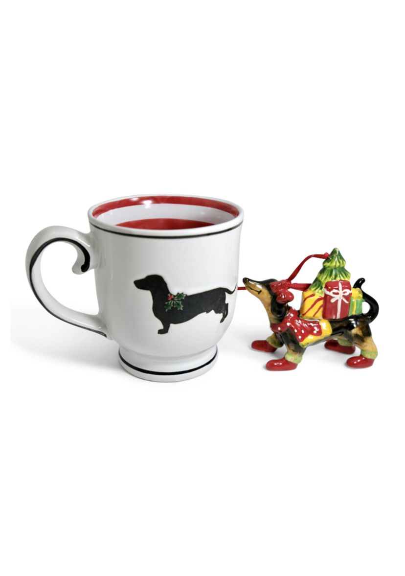 Dachshund Ceramic Mug and Ornament Gift Set