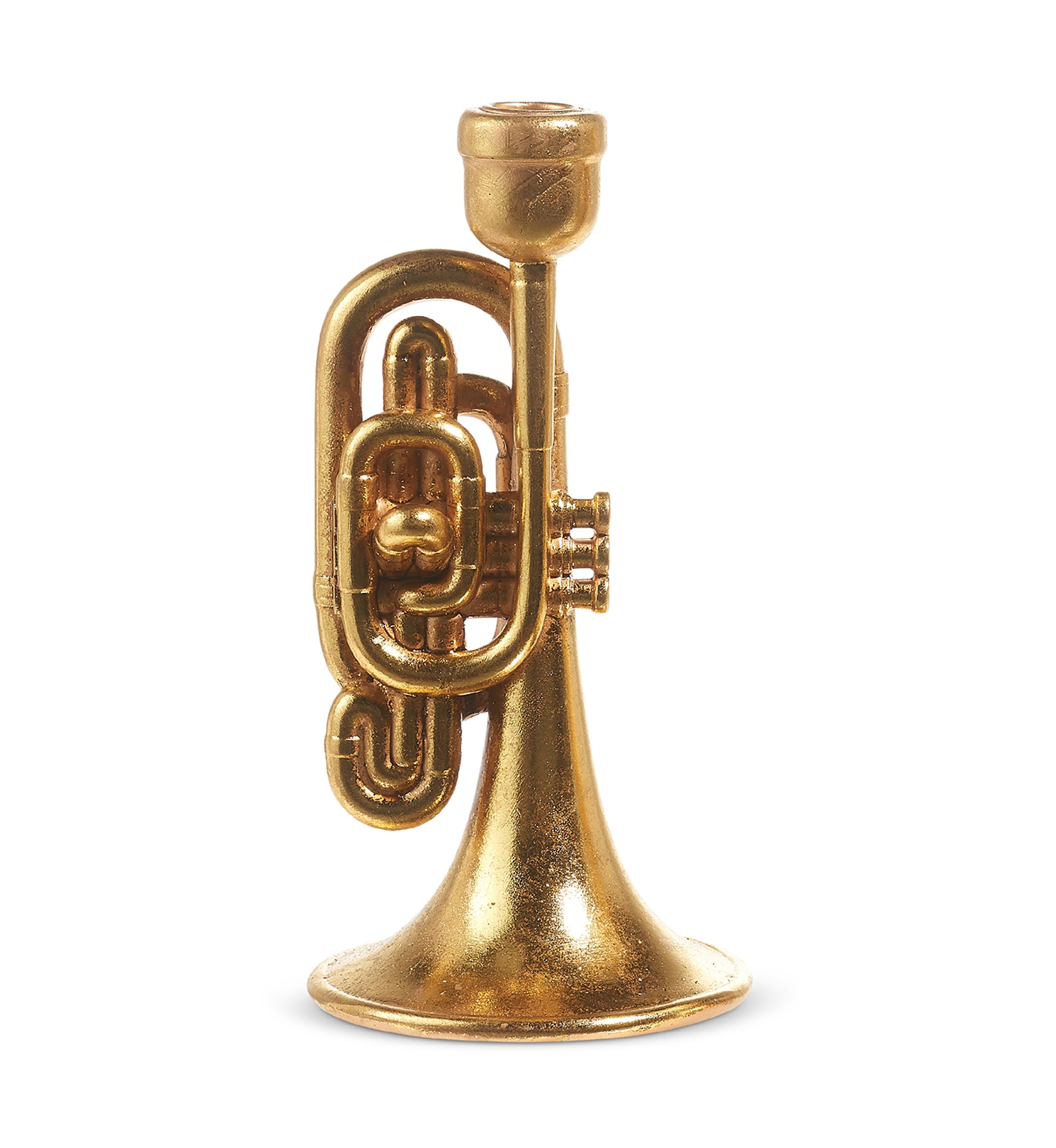 Small Gold Horn Candle Holder