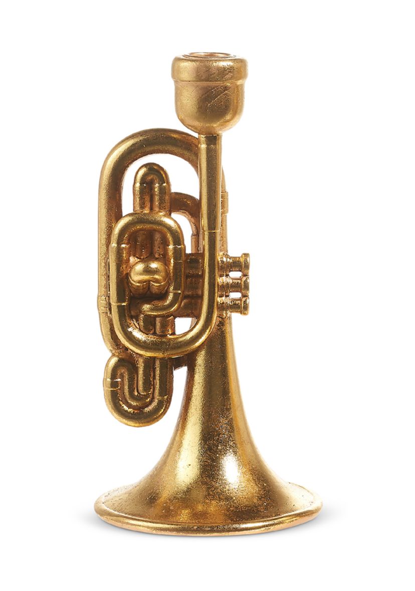 Small Gold Horn Candle Holder