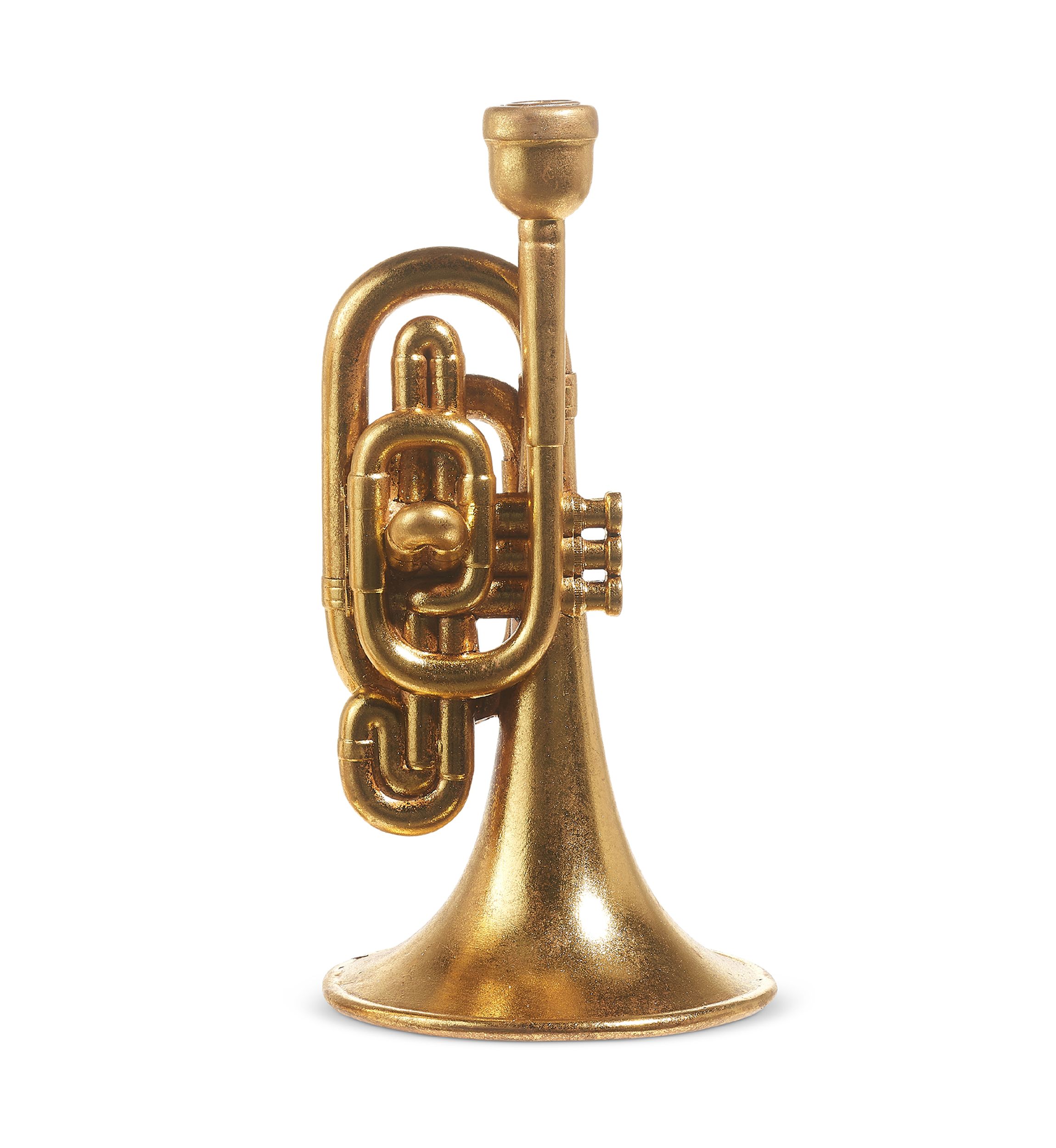 Large Gold Horn Candle Holder