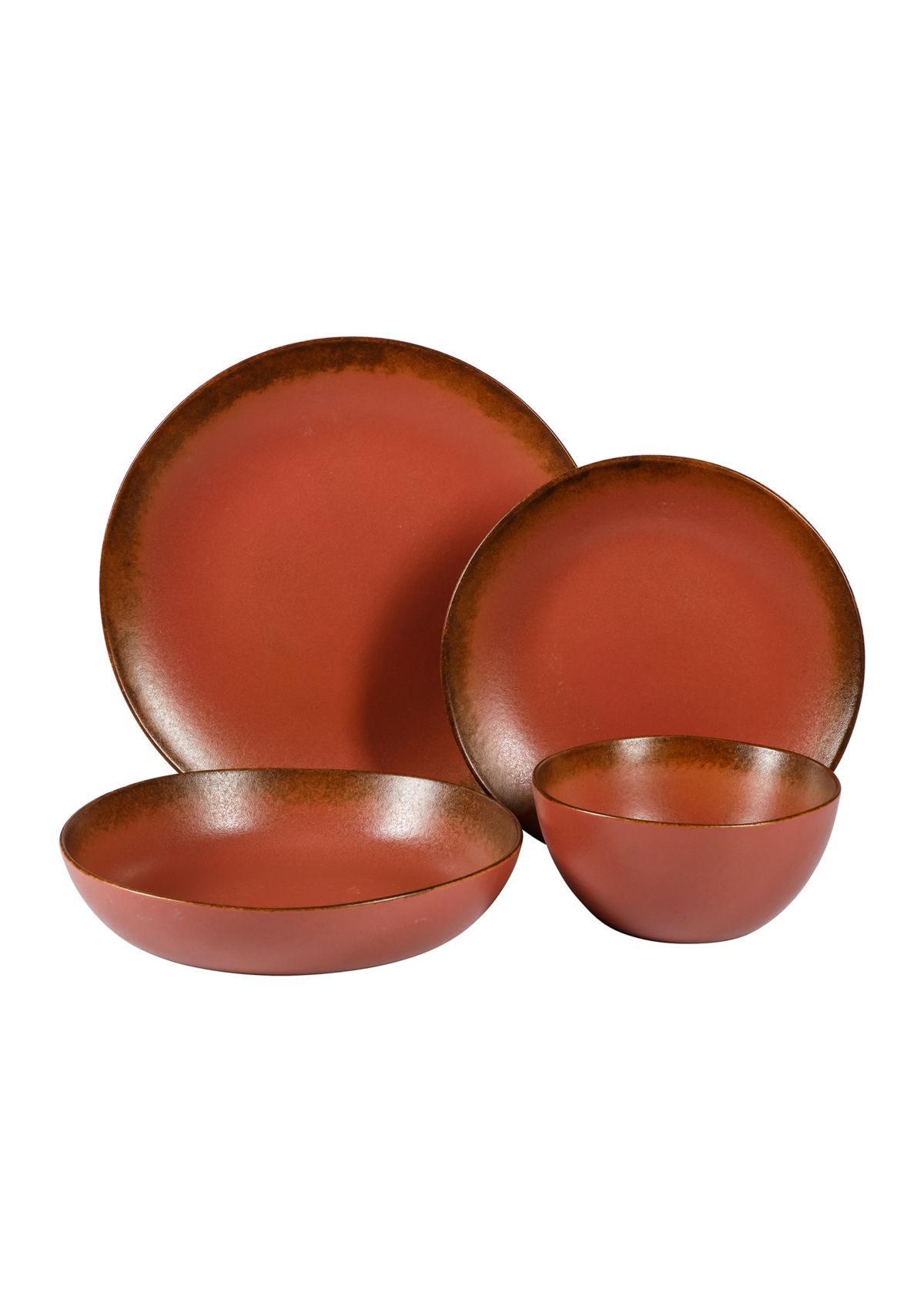   Palermo Sun Reactive Glaze Dinnerware Paprika Red 16-Piece Set 