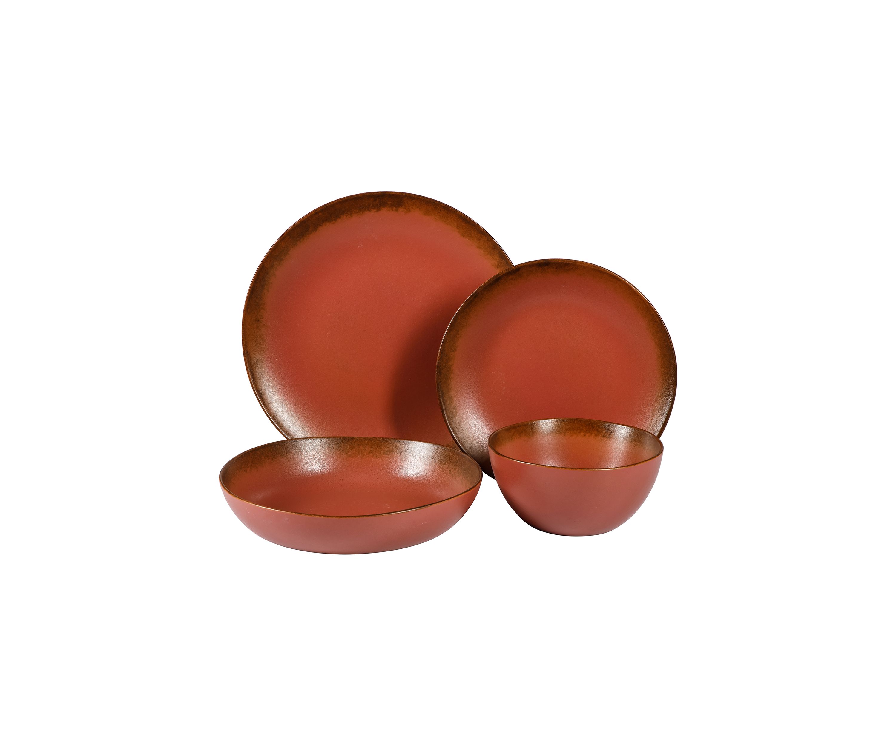   Palermo Sun Reactive Glaze Dinnerware Paprika Red 16-Piece Set 