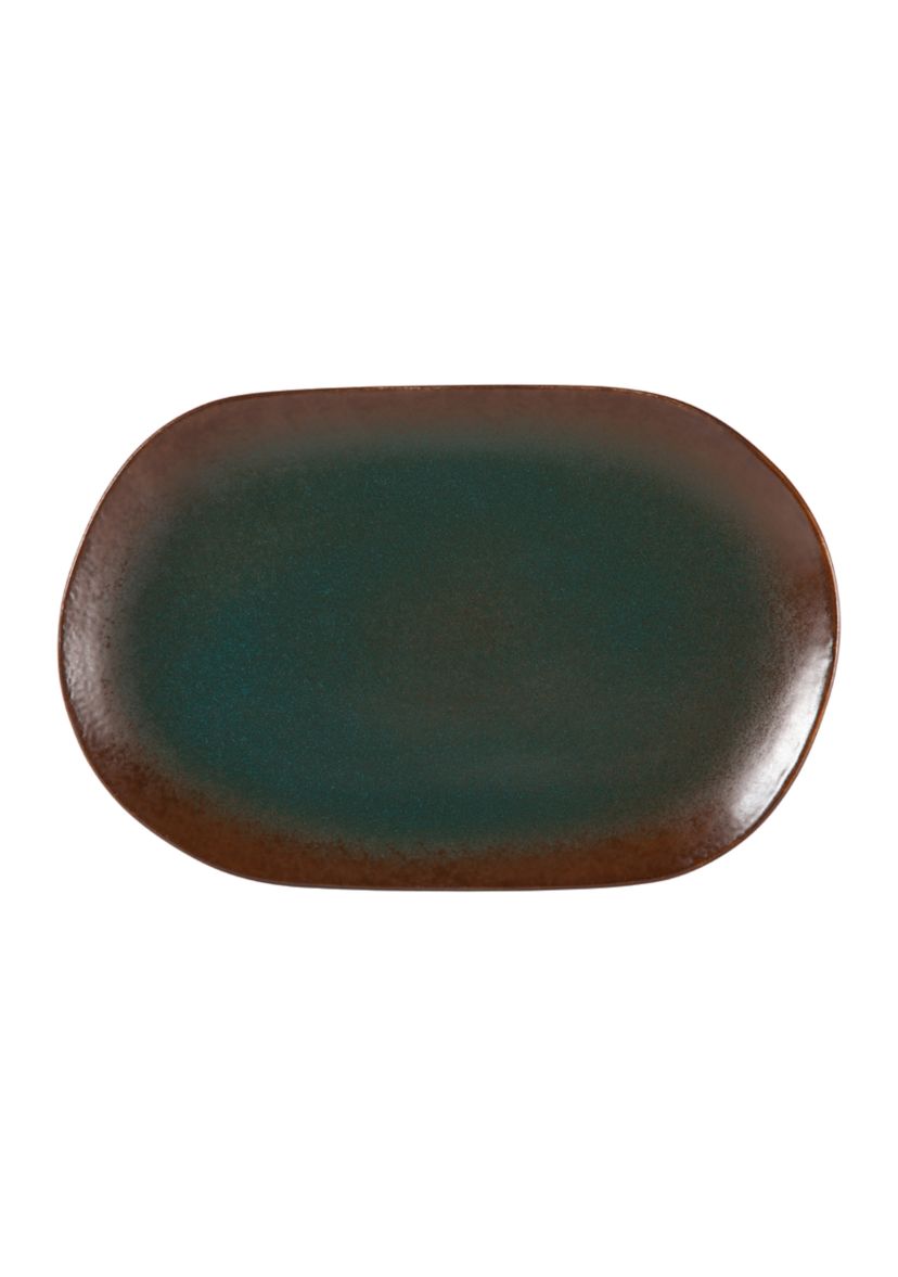  Palermo Sun Reactive Glaze Dinnerware Agave Green 2-Piece Serving Set 