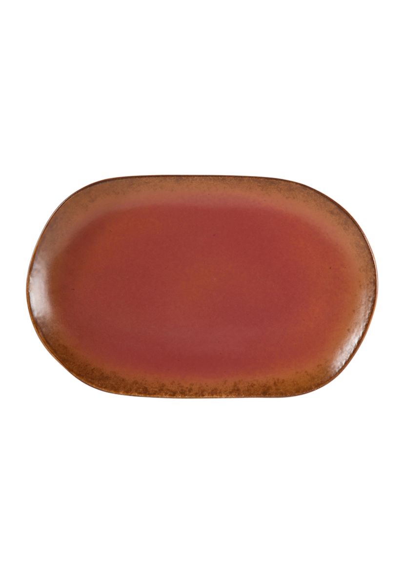 	  Palermo Sun Reactive Glaze Dinnerware Paprika Red 2-Piece Serving Set 