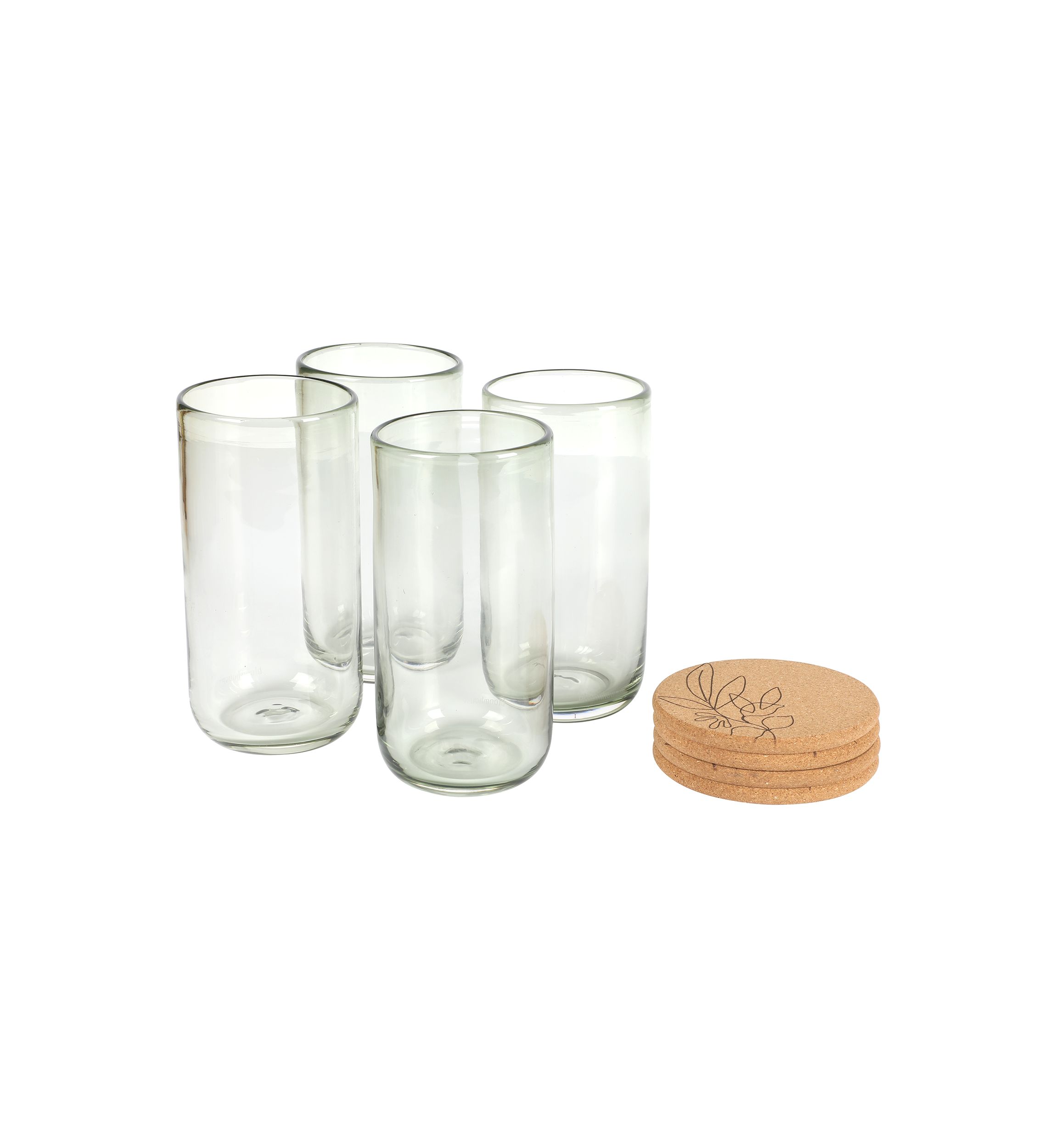 Tumbler Glasses with Coasters