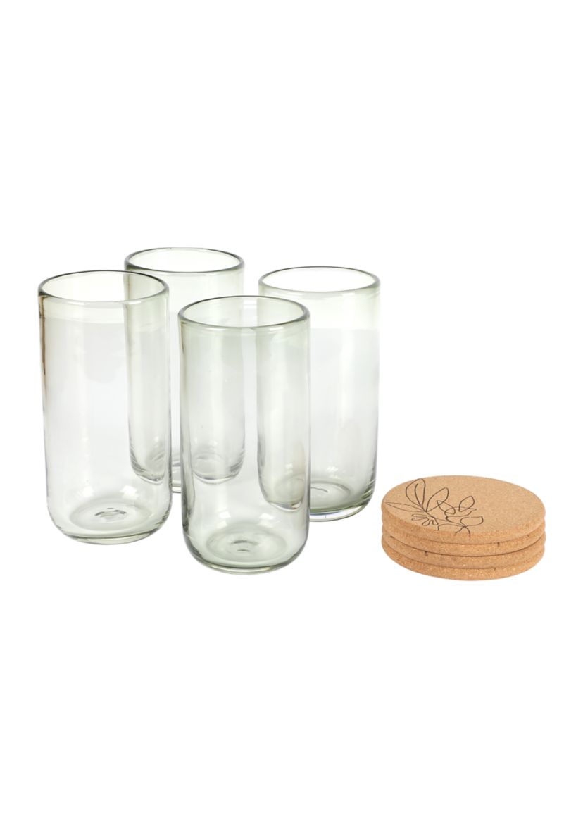 Tumbler Glasses with Coasters