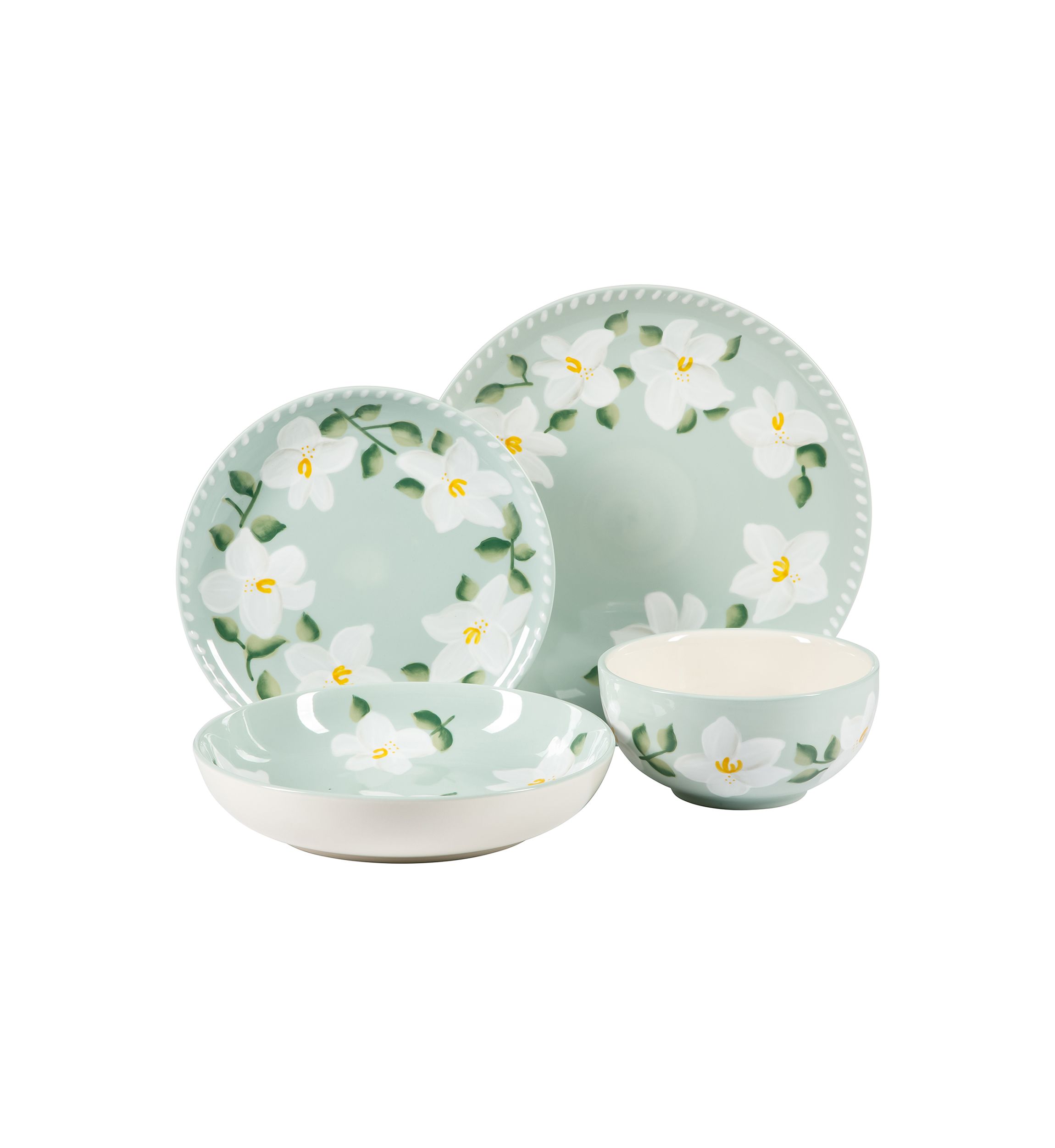 Magnolia Bloom Handpainted Dinner Plate 10.75