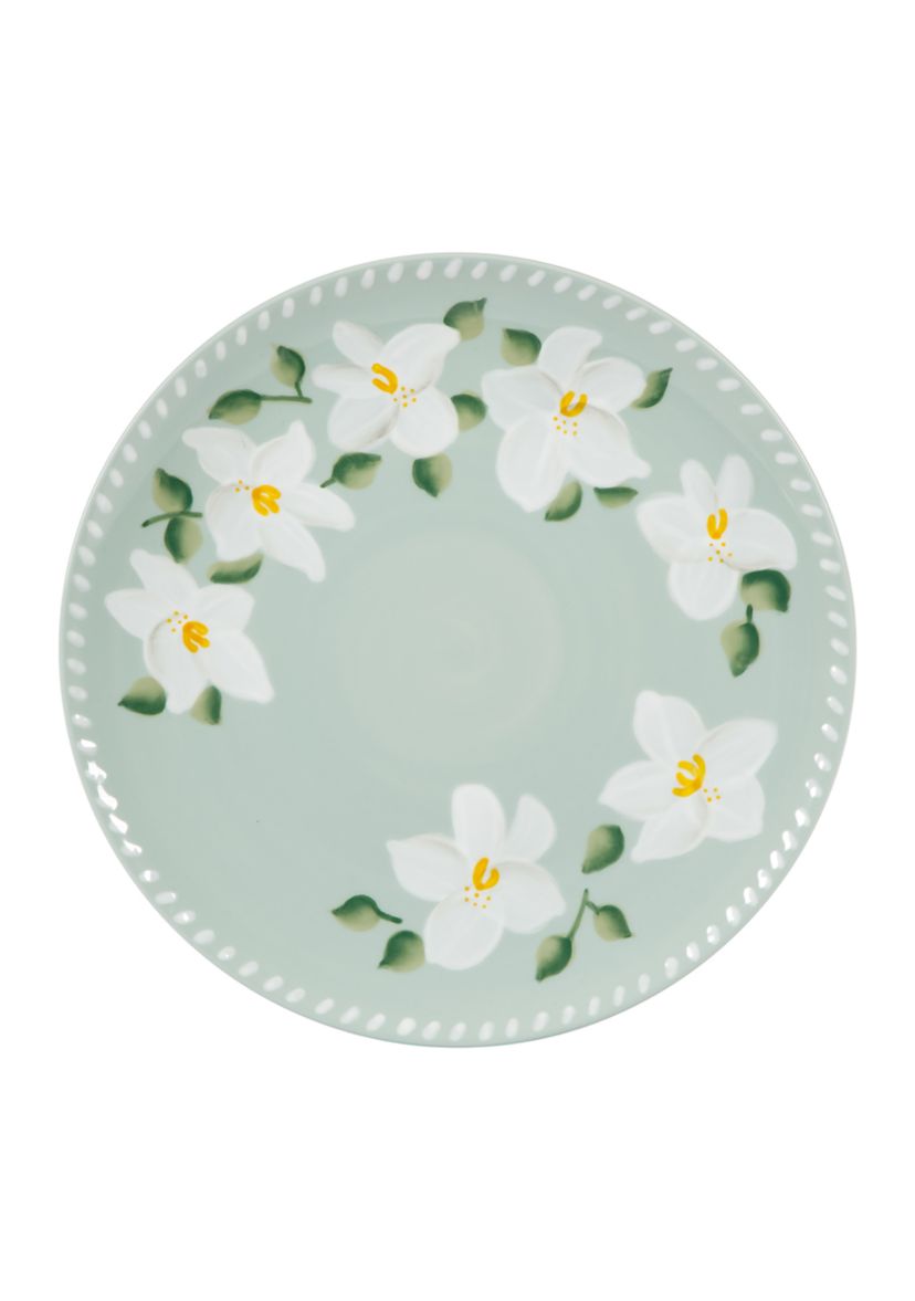 Magnolia Bloom Handpainted Dinner Plate 10.75