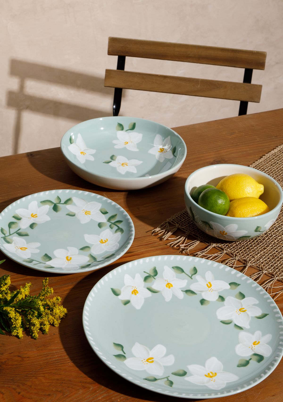 Magnolia Bloom Handpainted Dinner Plate 10.75