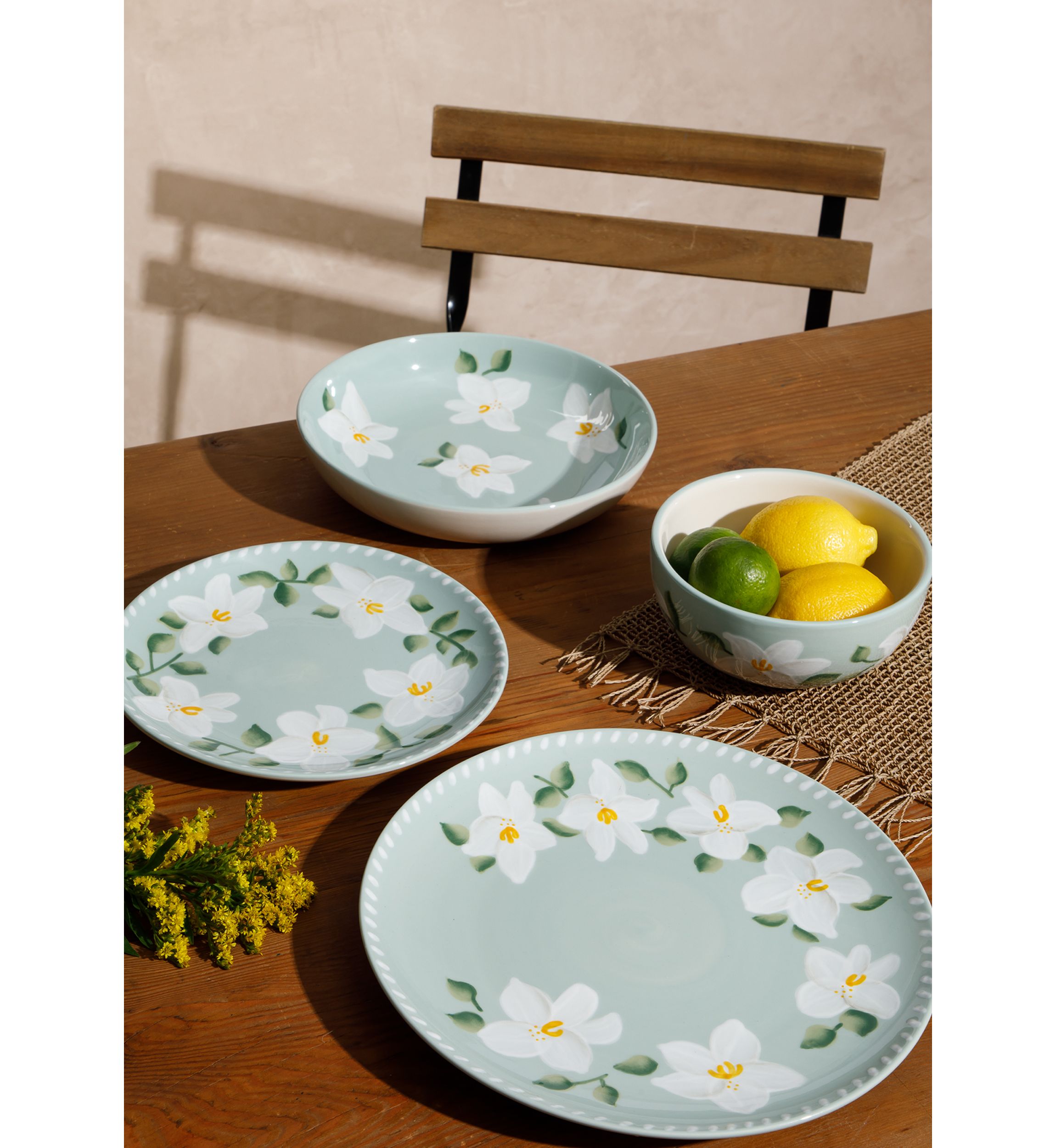 Magnolia Bloom Handpainted Dinner Plate 10.75