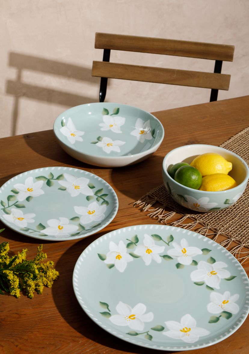 Magnolia Bloom Handpainted Dinner Plate 10.75