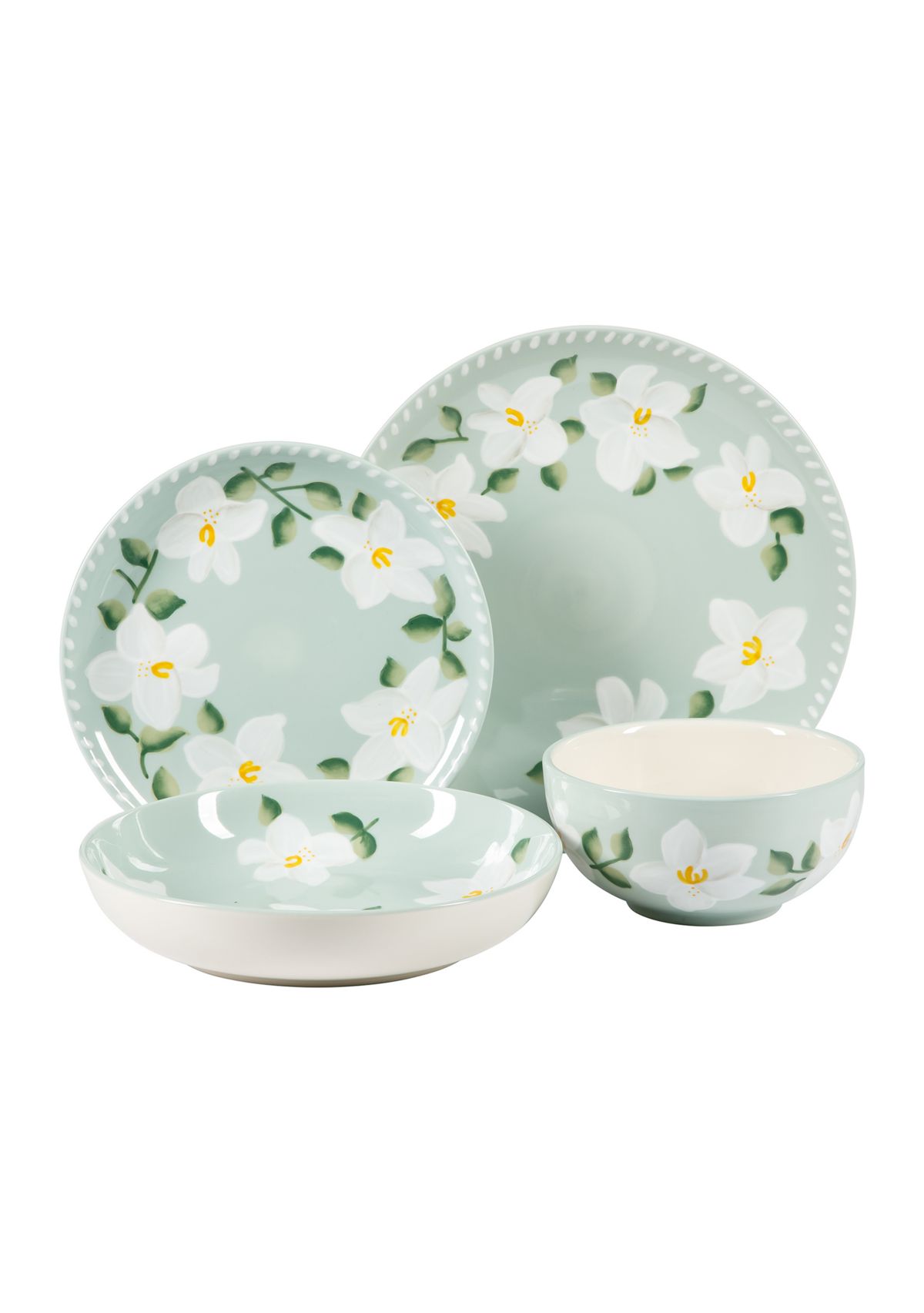  Magnolia Bloom Handpainted 9 Dinner Bowl