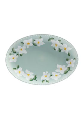 Magnolia Bloom Handpainted Serving Platter 16''