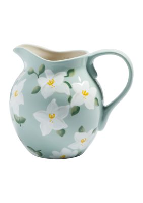 Magnolia Bloom Handpainted 2.6 Quart Pitcher