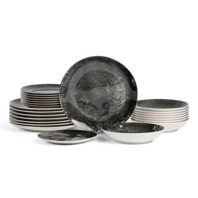 Christian Siriano Onyx 24 pcs Dinnerware Set, Service for 8