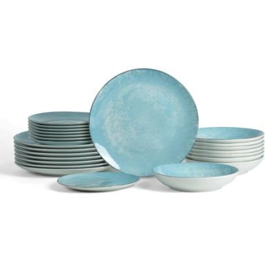 Christian Siriano Onyx 24 pcs Dinnerware Set, Service for 8, Blue