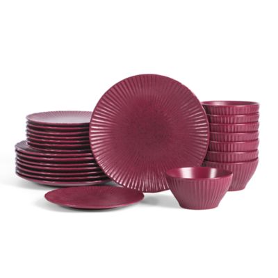 Stone Lain Arlo 24 pcs Dinnerware Set, Burgundy