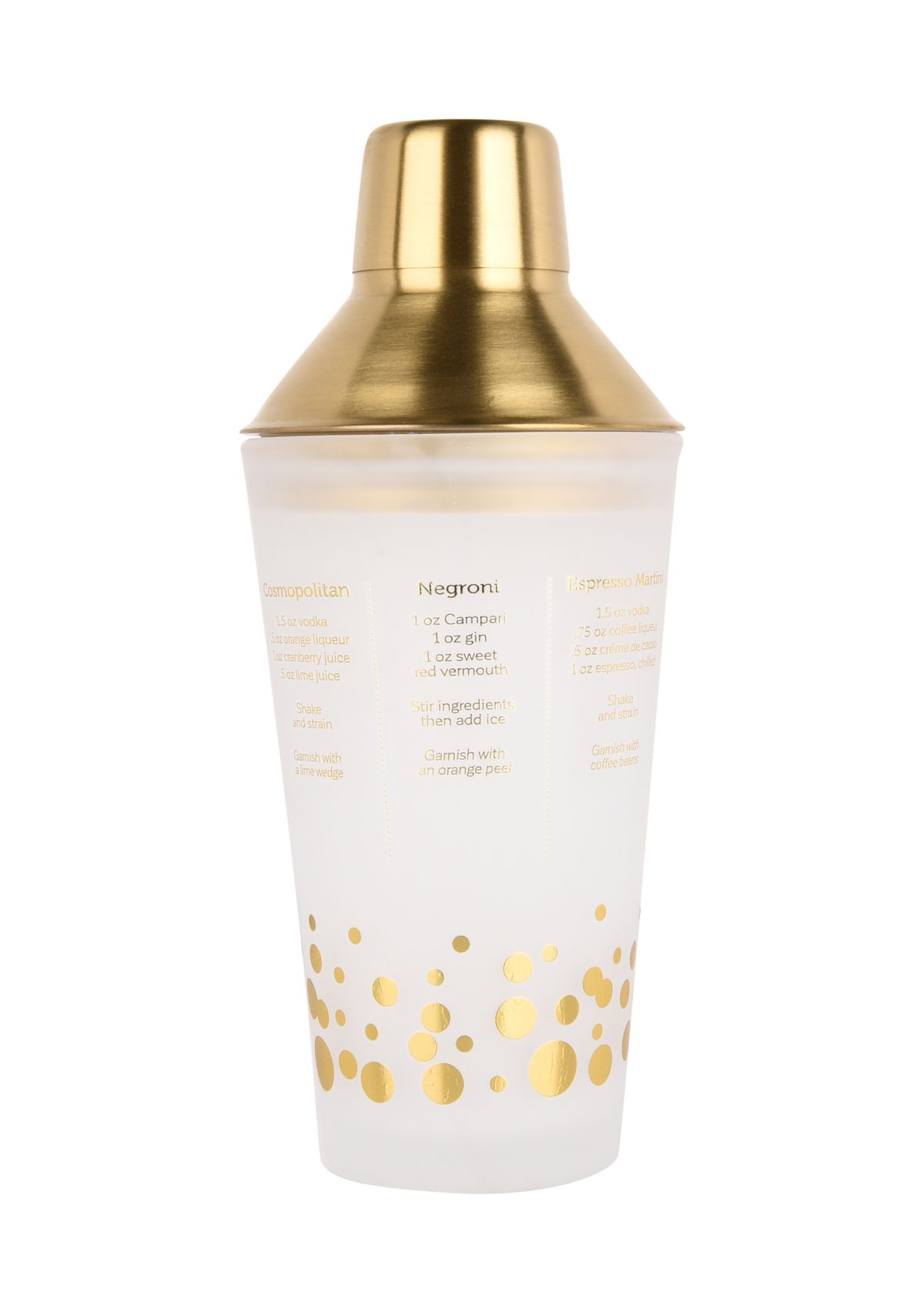 Gold Polka Dot Cocktail Shaker