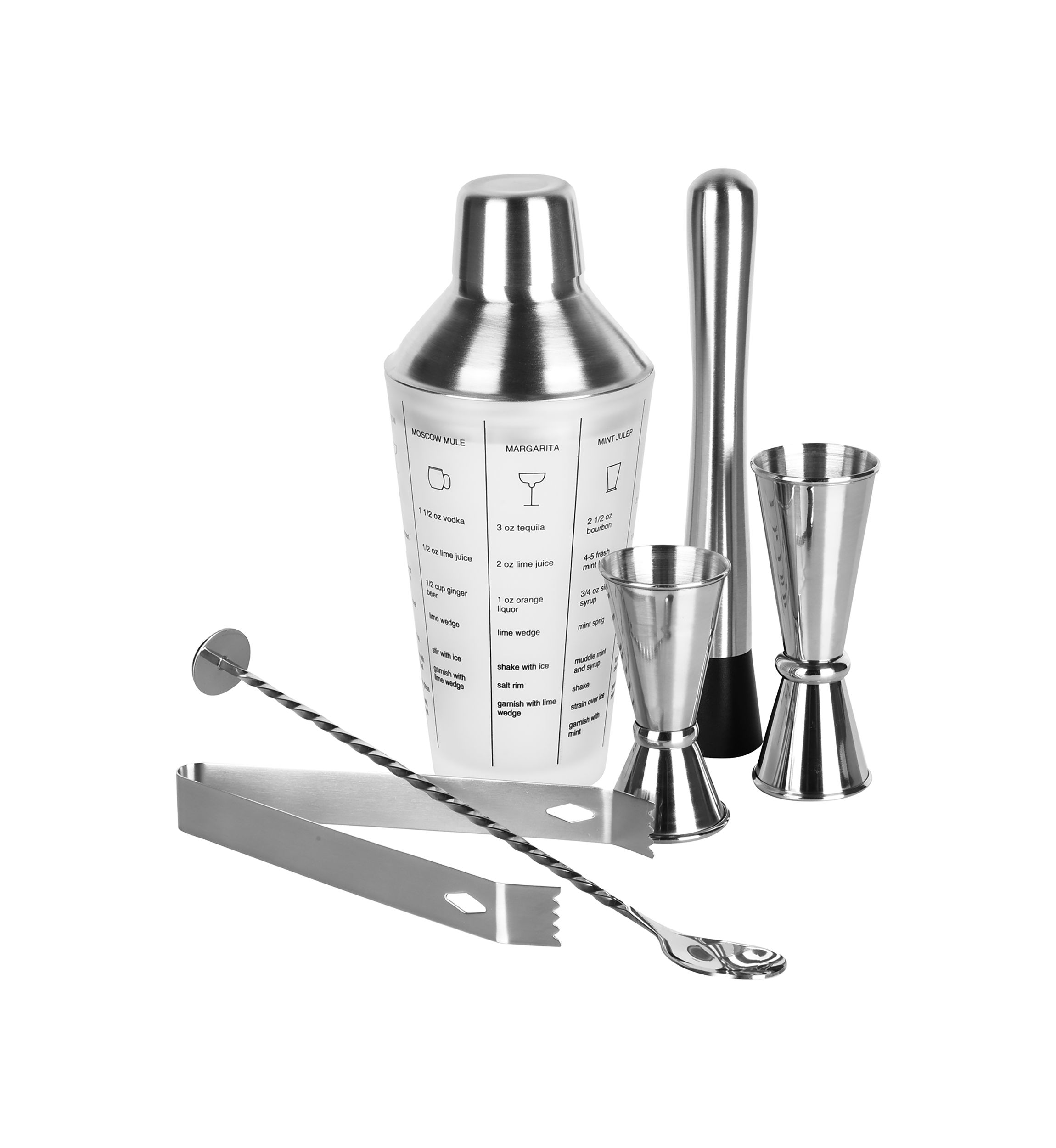 6-Piece Silver Classic Muddler Set