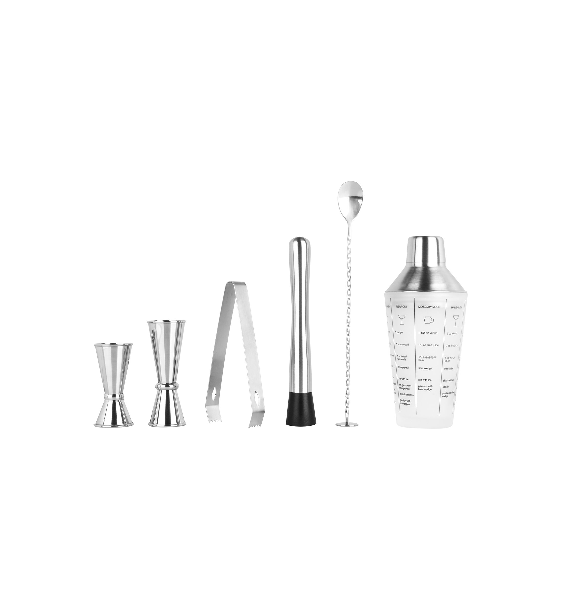 6-Piece Silver Classic Muddler Set