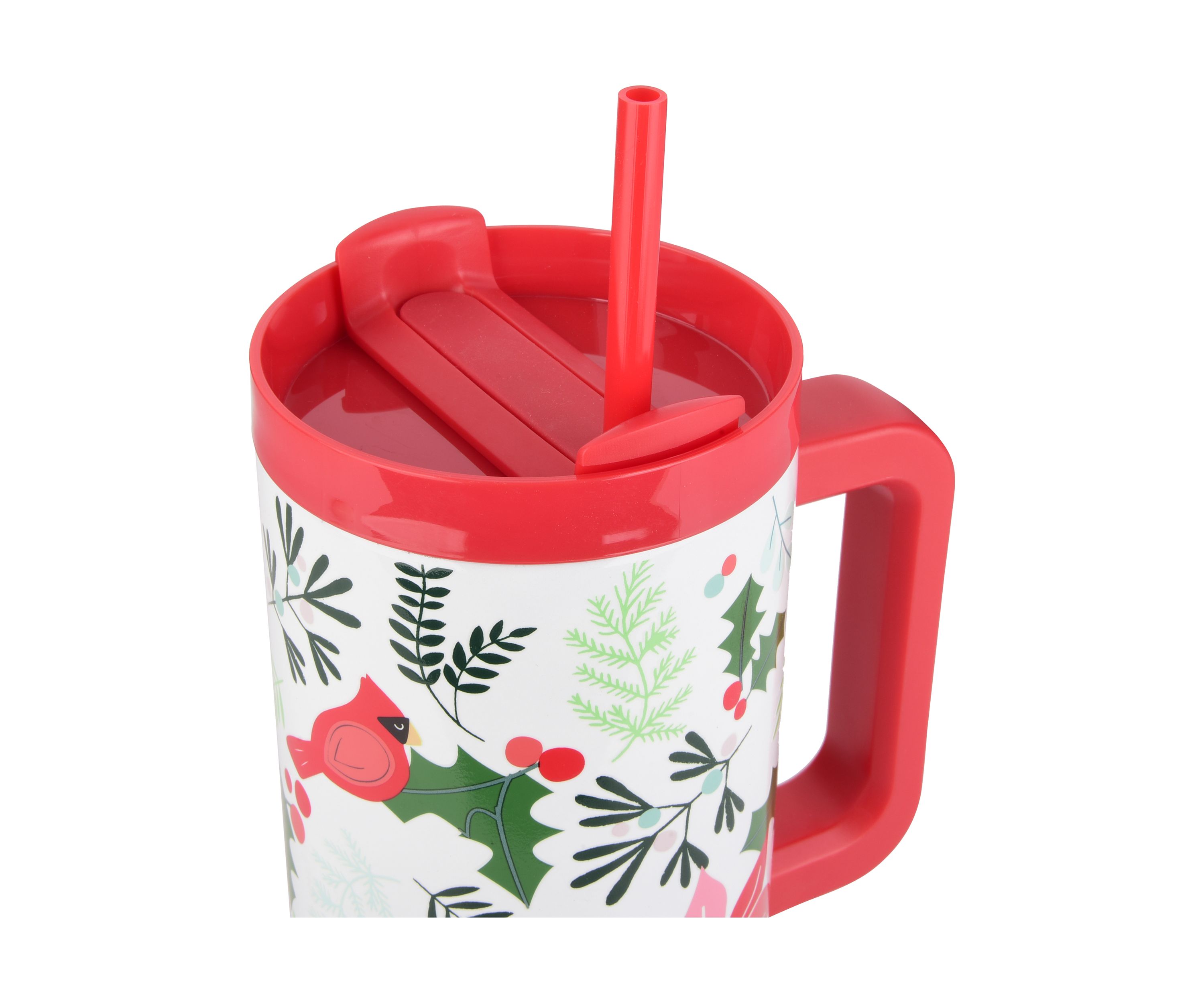 White Poinsettia Cardinal 40 Ounce Tumbler