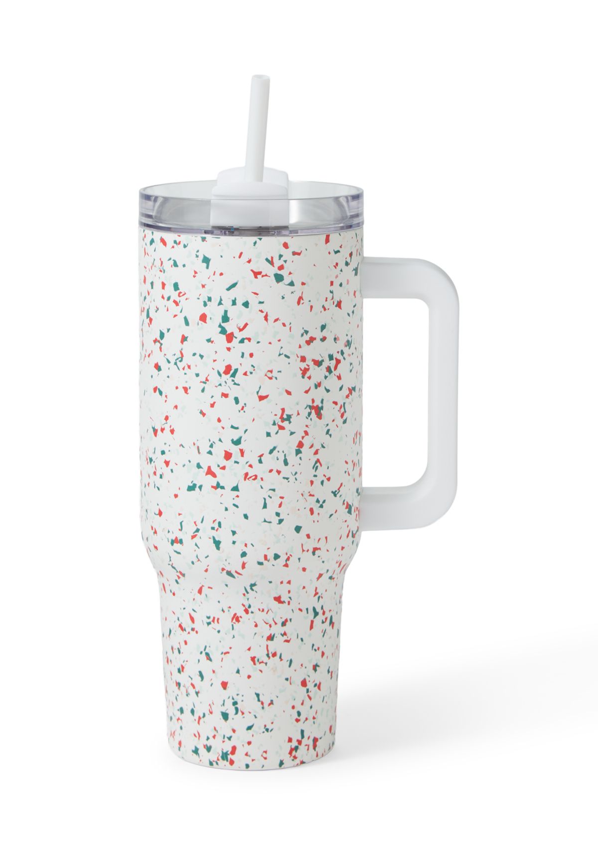 40 oz Holiday Terrazzo Print Insulated Tumbler with Handle 