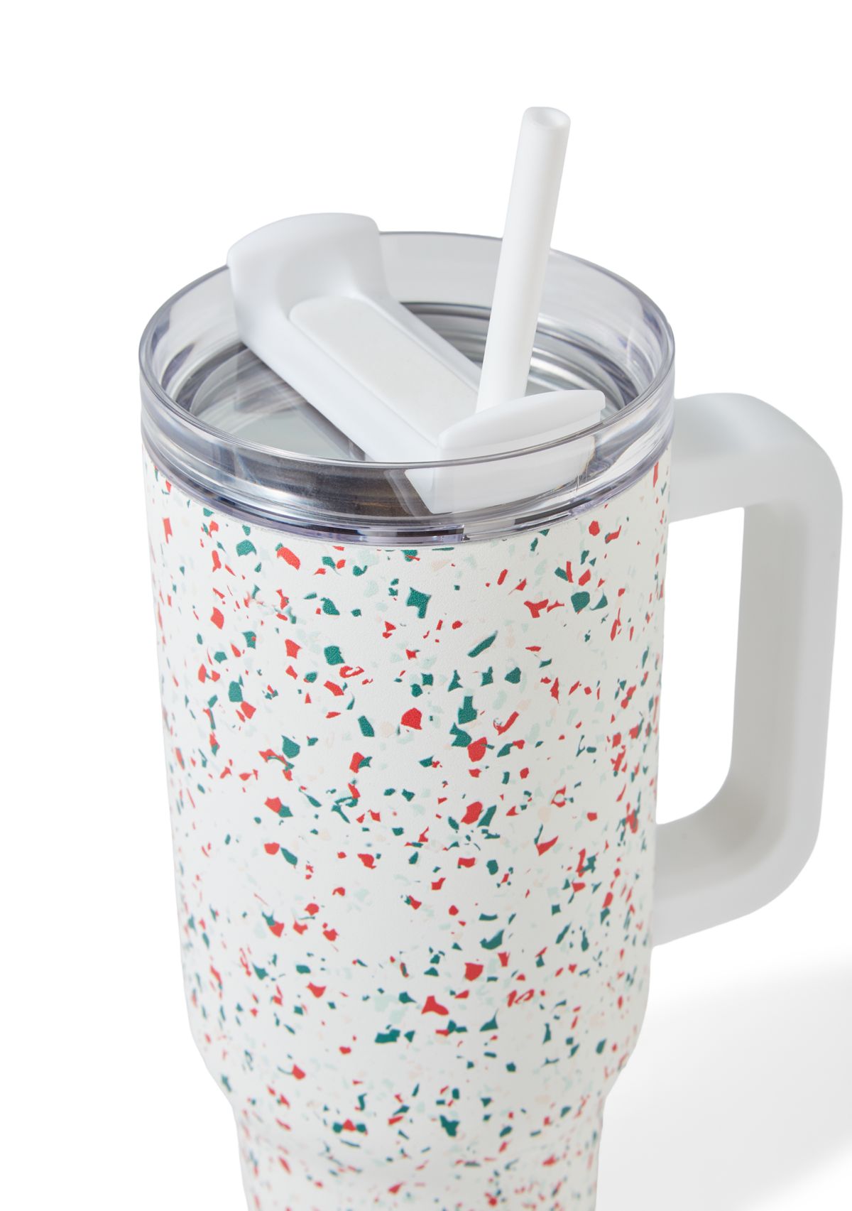 40 oz Holiday Terrazzo Print Insulated Tumbler with Handle 