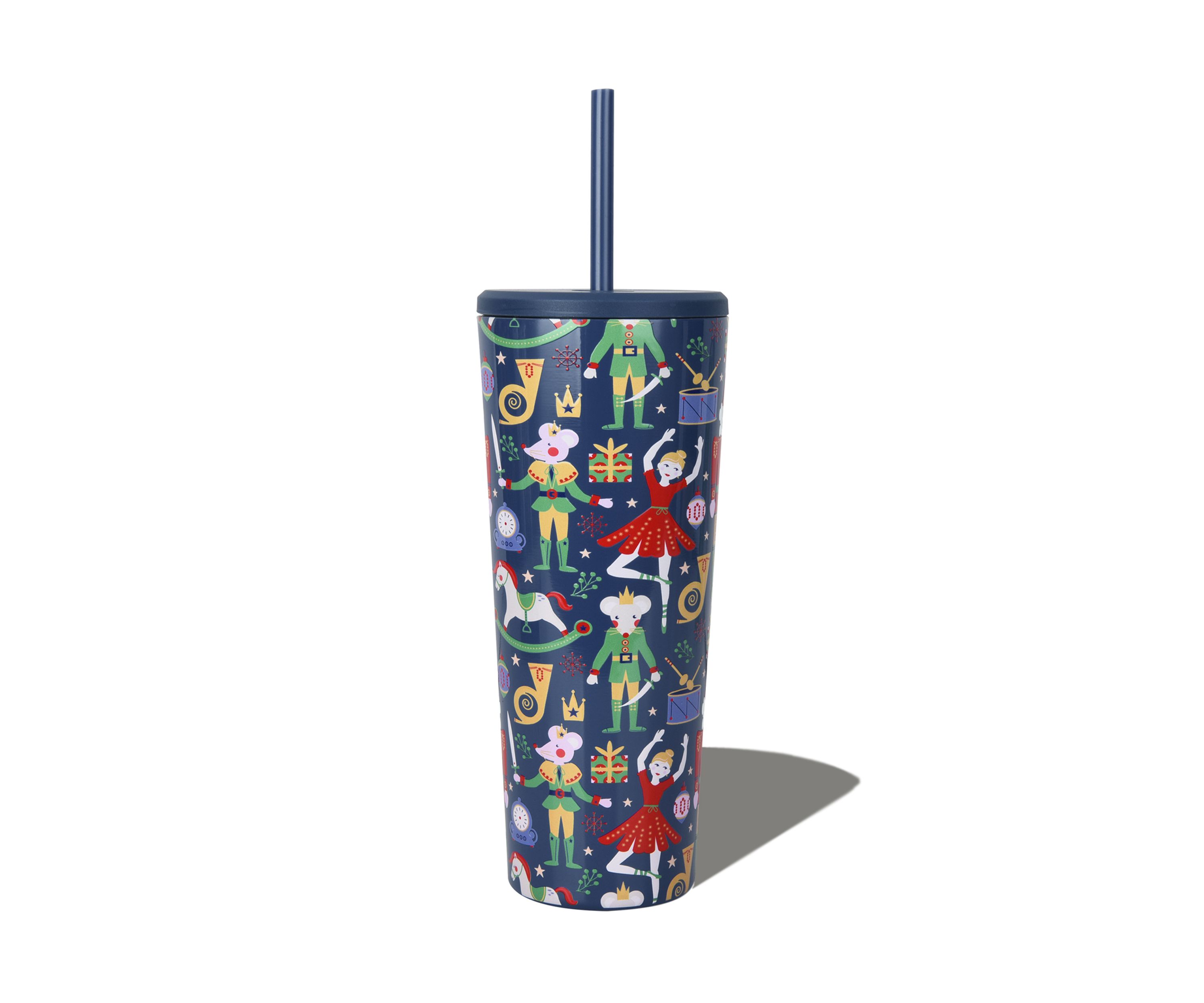 24 oz Navy Nutcracker Ballet Insulated Straw Tumbler
