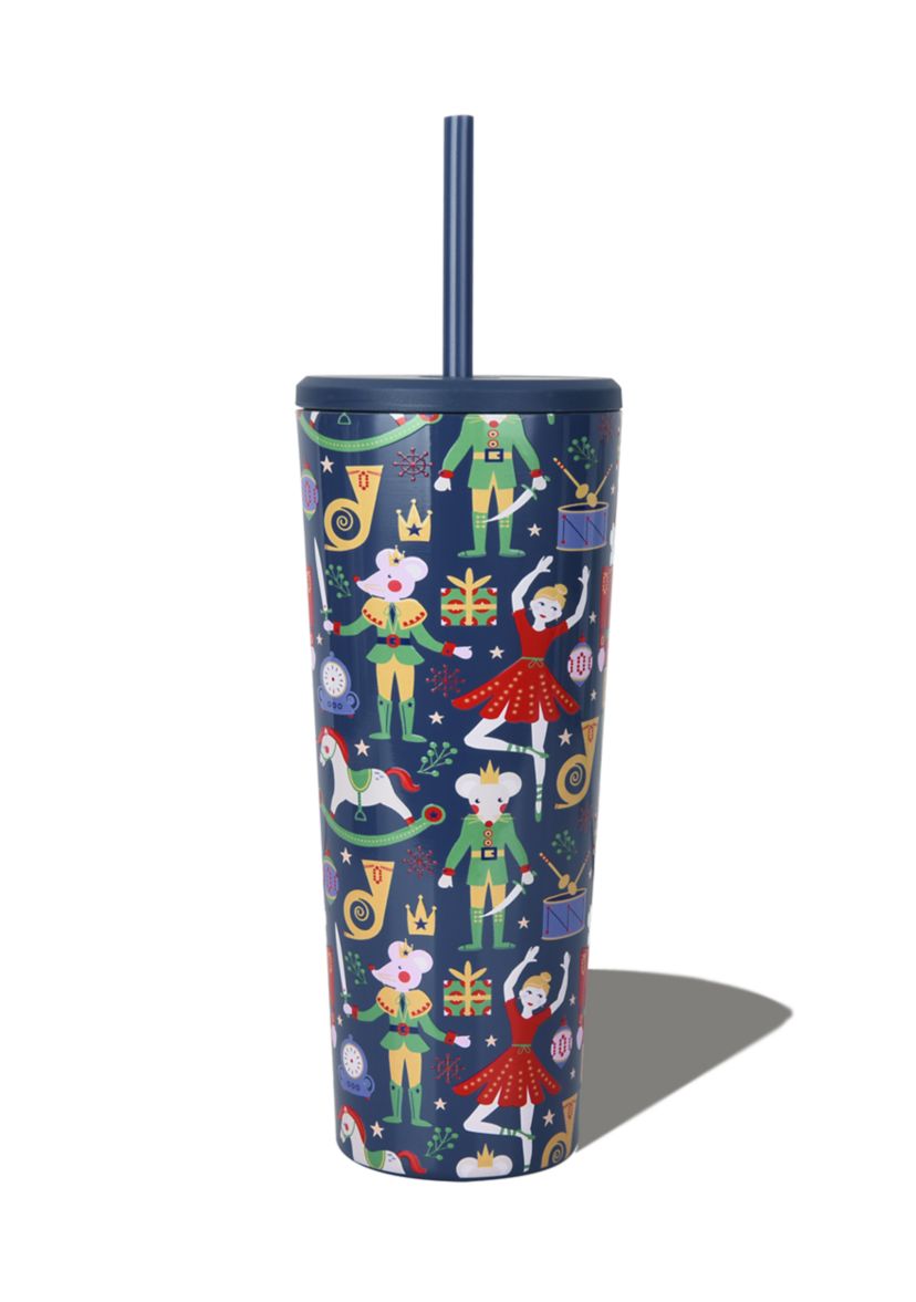 24 oz Navy Nutcracker Ballet Insulated Straw Tumbler