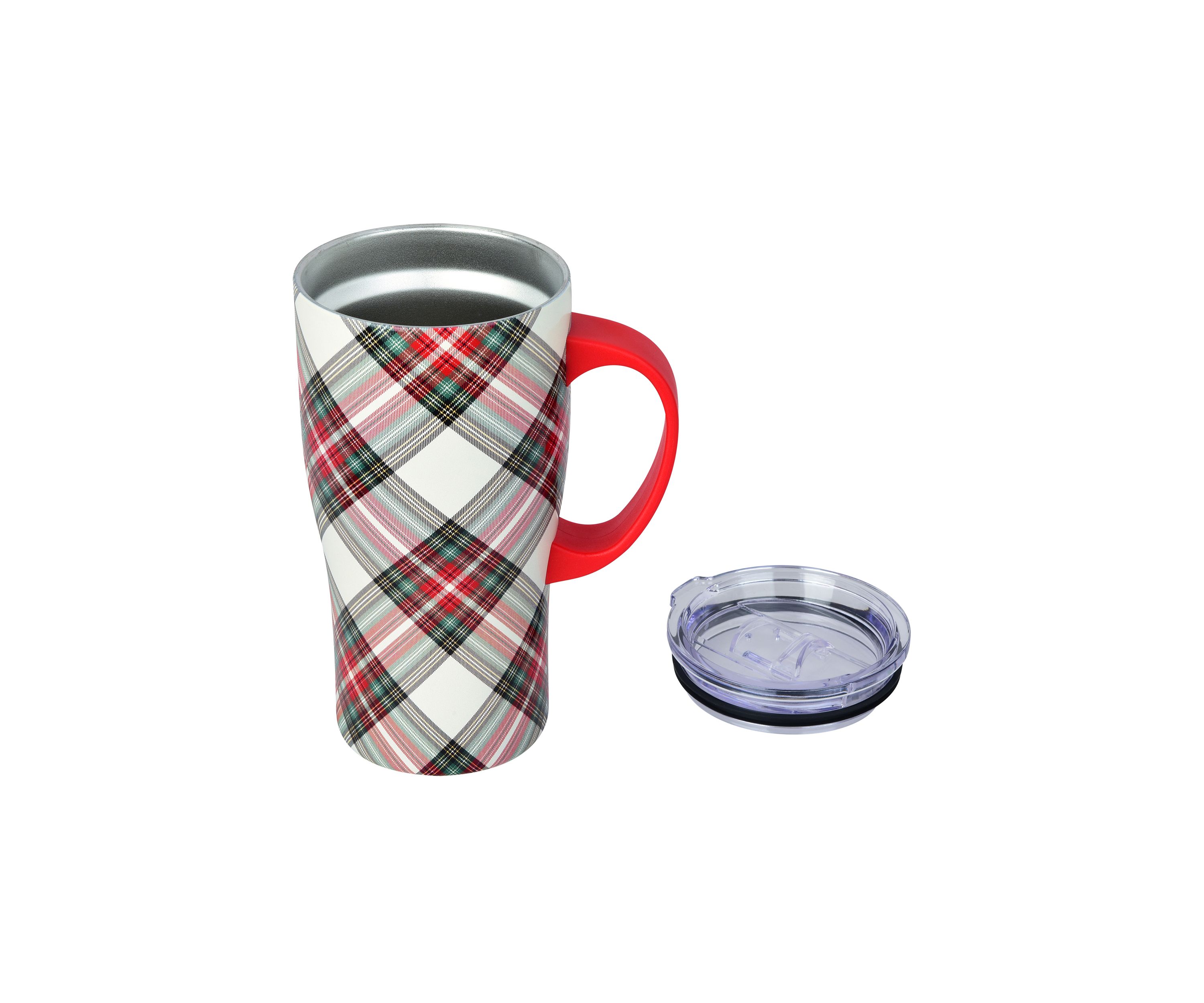 Holiday Themed Insulated Tall Coffee Mug with Lid