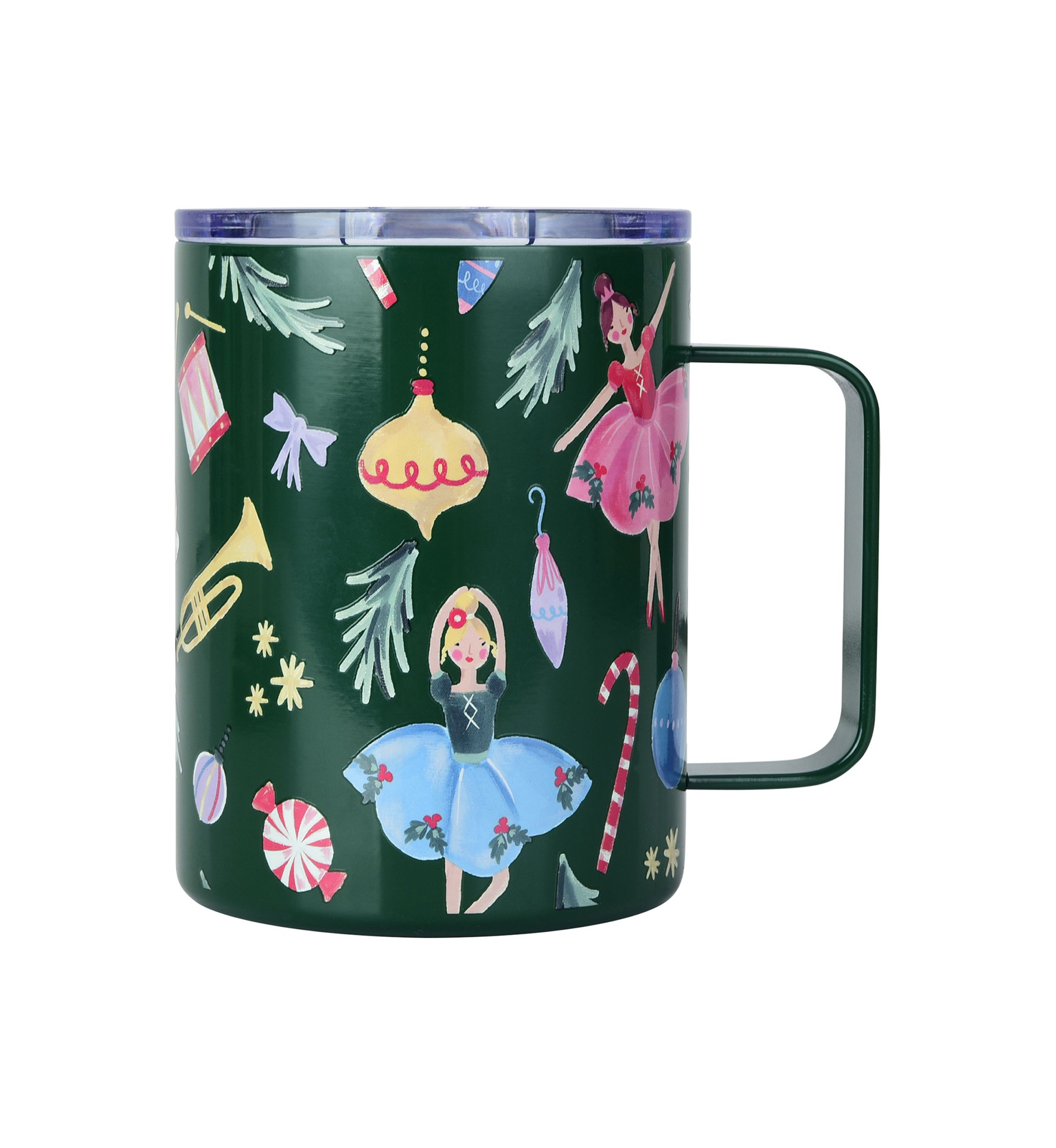 Holiday Themed Insulated Coffee Mug with Lid