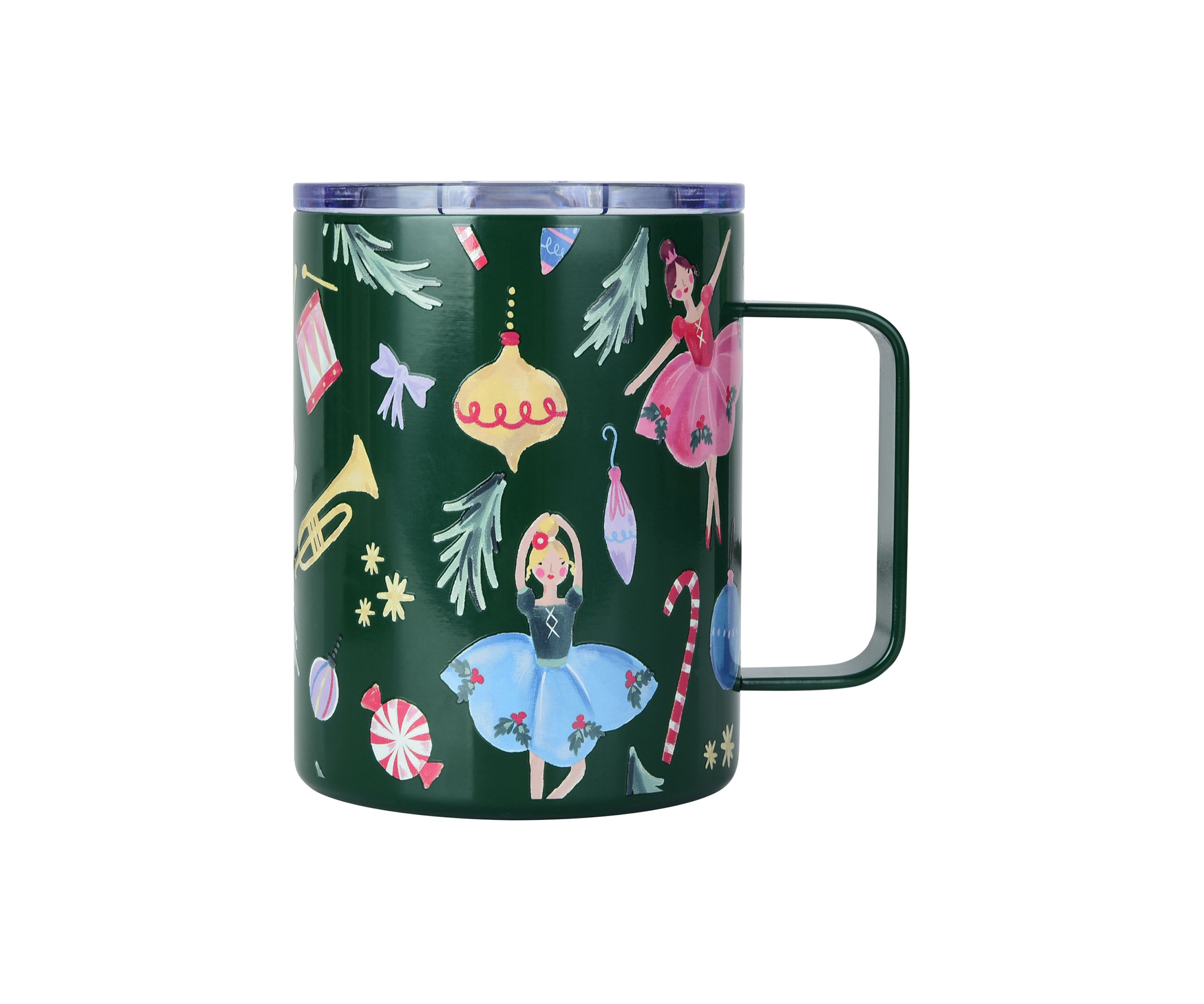 Holiday Themed Insulated Coffee Mug with Lid